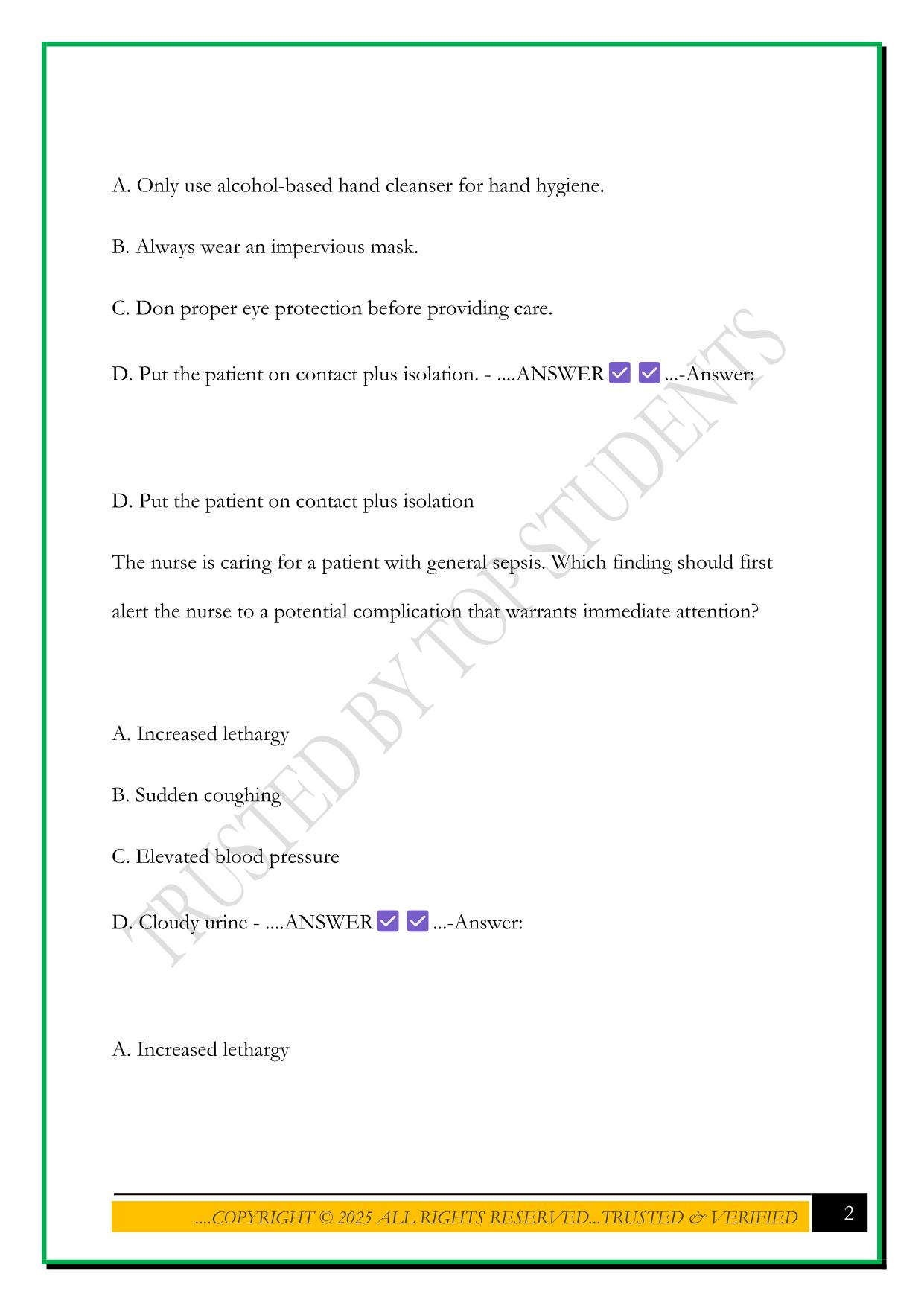 PN MEDICAL-SURGICAL NURSING FINAL EXAM DEWIT 3RD EDITION 2025 QUESTIONS AND ANSWERS