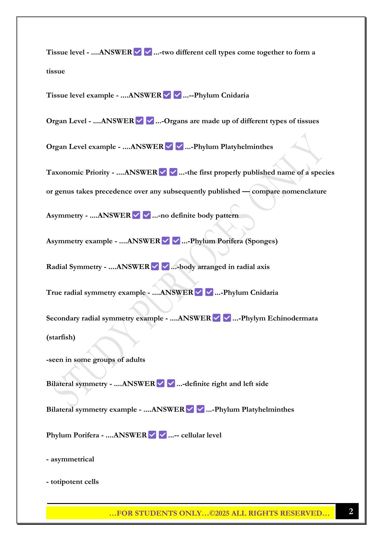 Biol 322 Exam 3 2025 Questions and Answers