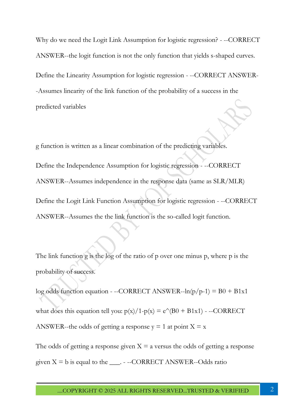 ISYE 6414: Modules 3 & 4 Exam 2025 Questions and Answers