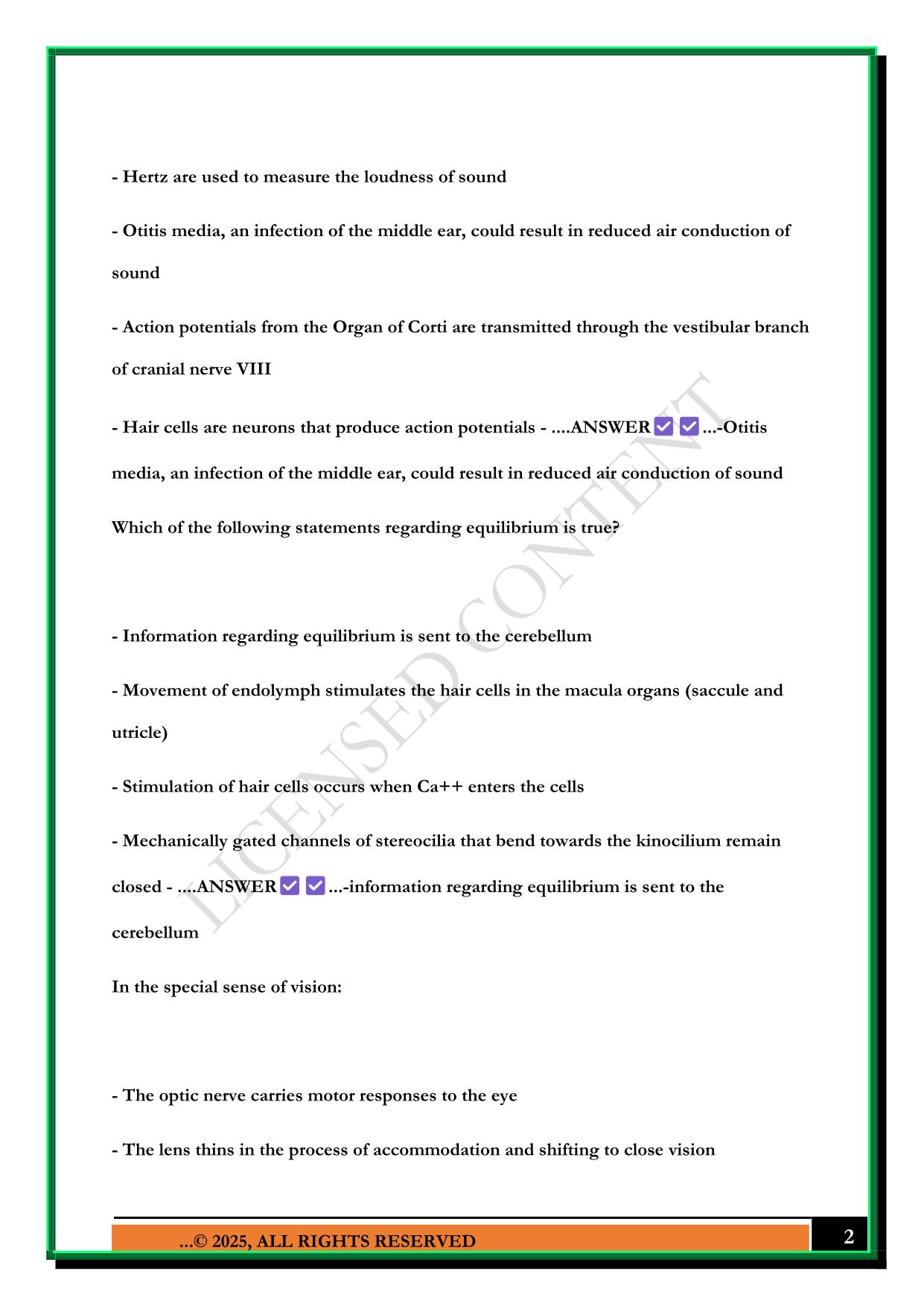 IUPUI PHYSIOLOGY: EXAM 3 2025 QUESTIONS AND ANSWERS