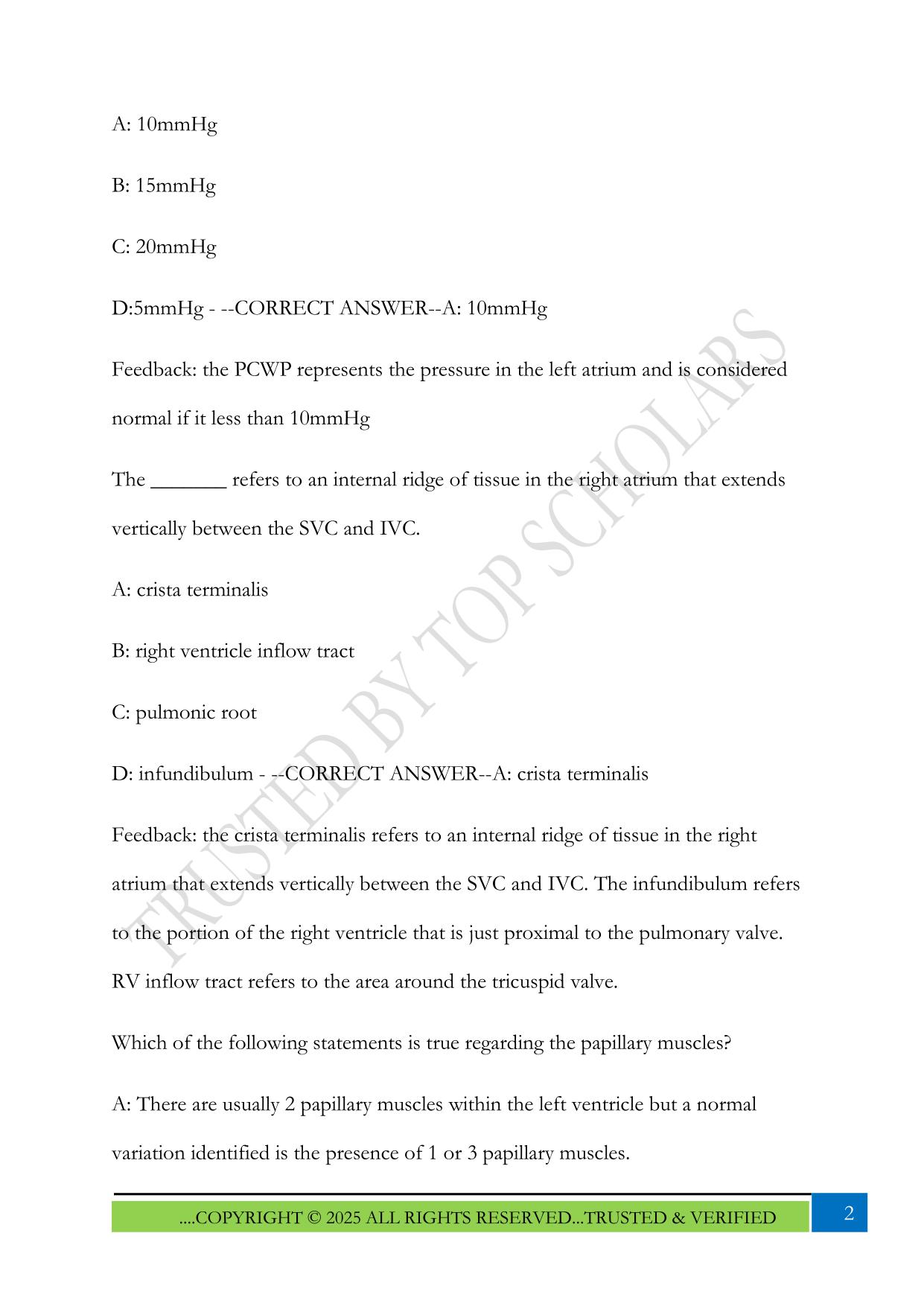 CCI adult echo CTL evaluate findings Exam 2025 Questions and Answers