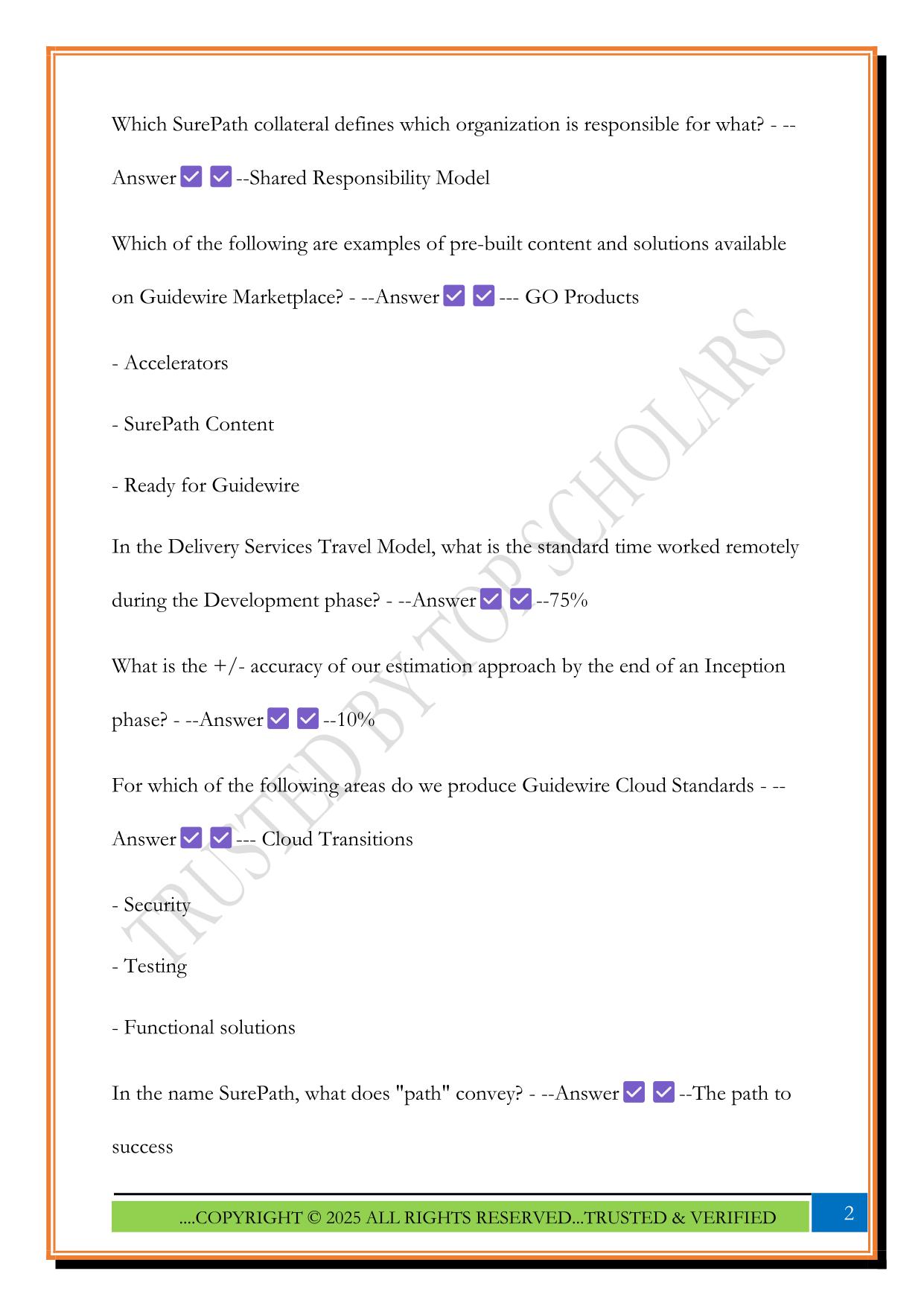 Guidewire Associate Analyst Exam 2025 Questions and Answers