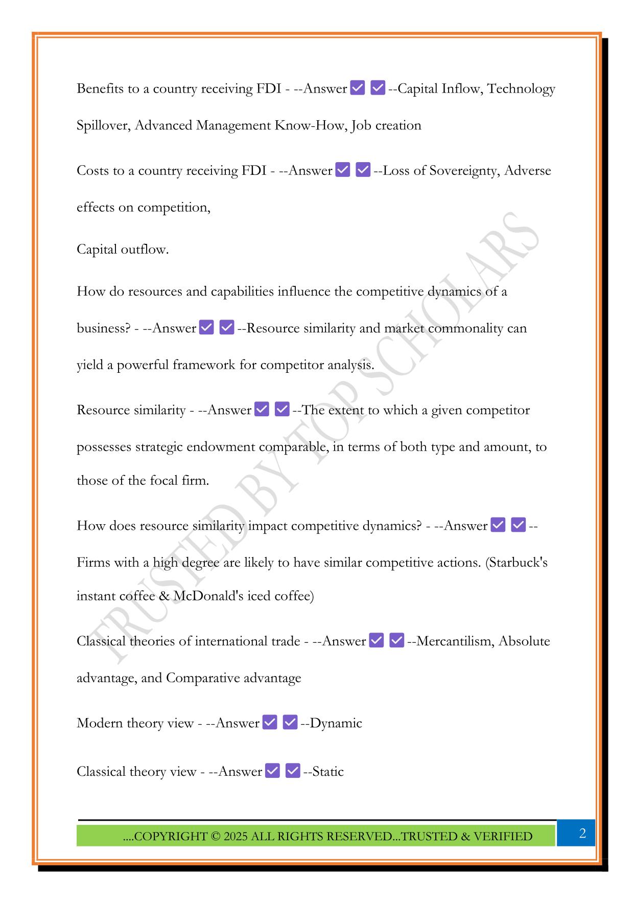 WGU C211 - Global Economics for Managers Exam 2025 Questions and Answers