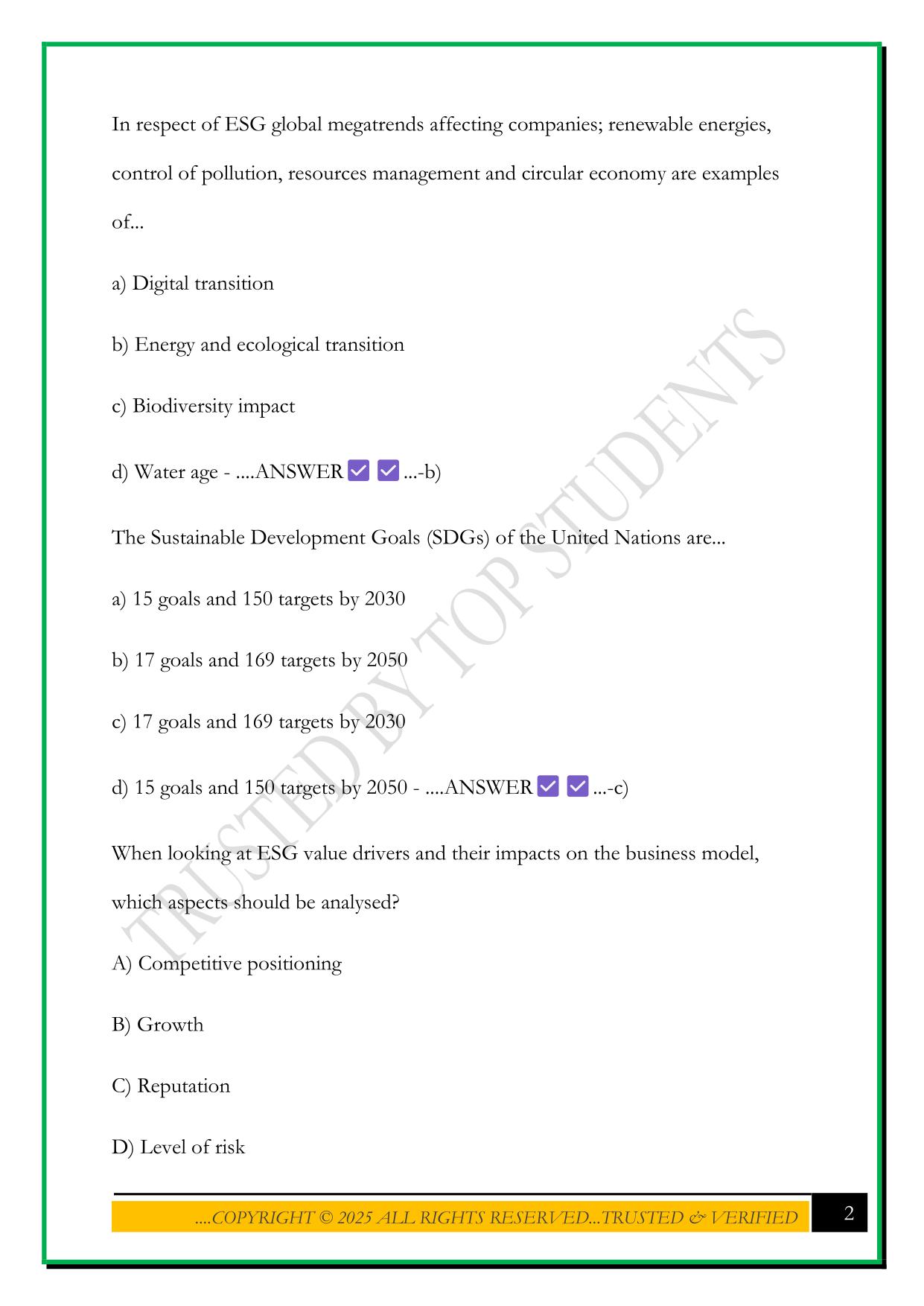 CESGA MODULE 6 2025 QUESTIONS AND ANSWERS