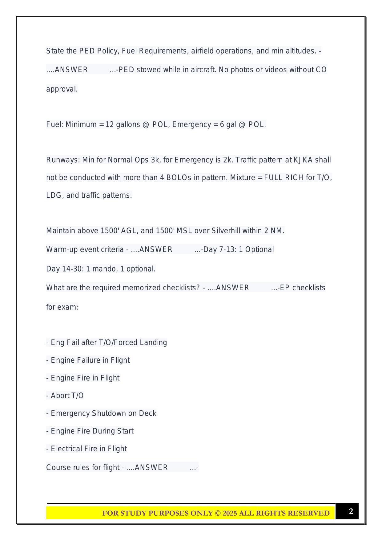NIFE - Ground School Exam 2025 Questions and Answers