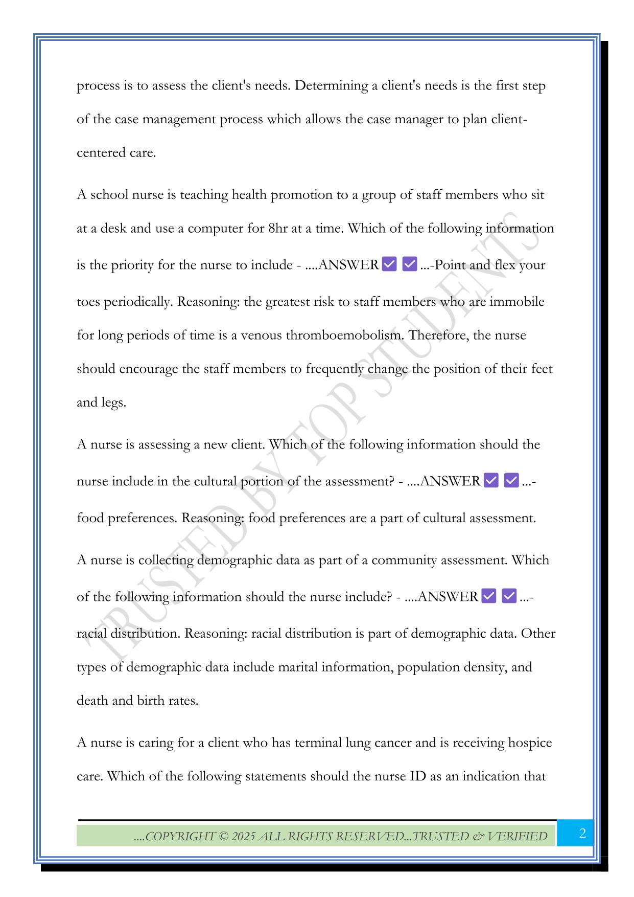 RN Community Health Online Practice 2019 A Exam Questions and Answers Updated 2025