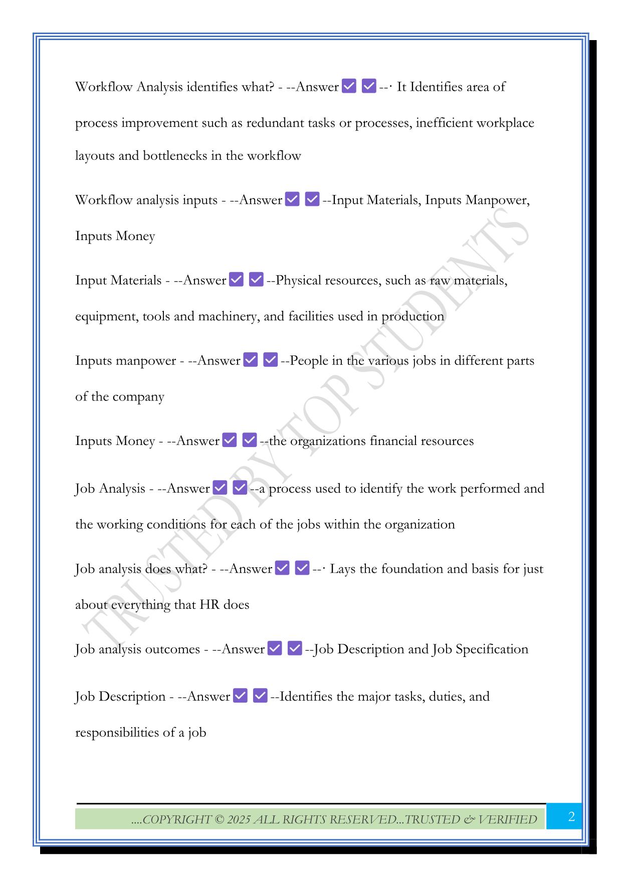 HRMN 3420 Walker Exam 2 (Auburn) 2025 Questions and Answers