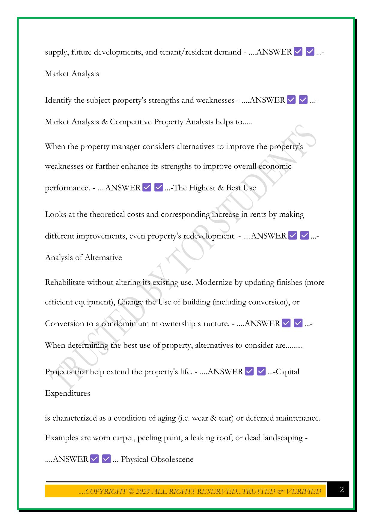 DC PROPERTY MANAGERS STUDY GUIDE 2025 QUESTIONS AND ANSWERS