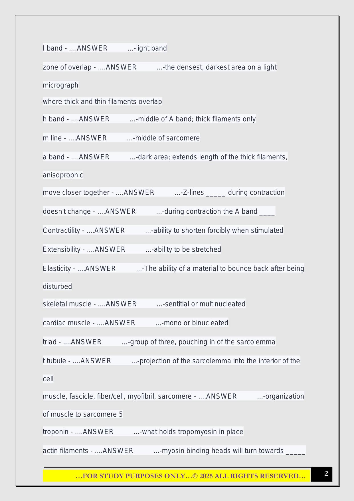 ANATOMY EXAM 3 IUPUI 2025 QUESTIONS AND ANSWERS