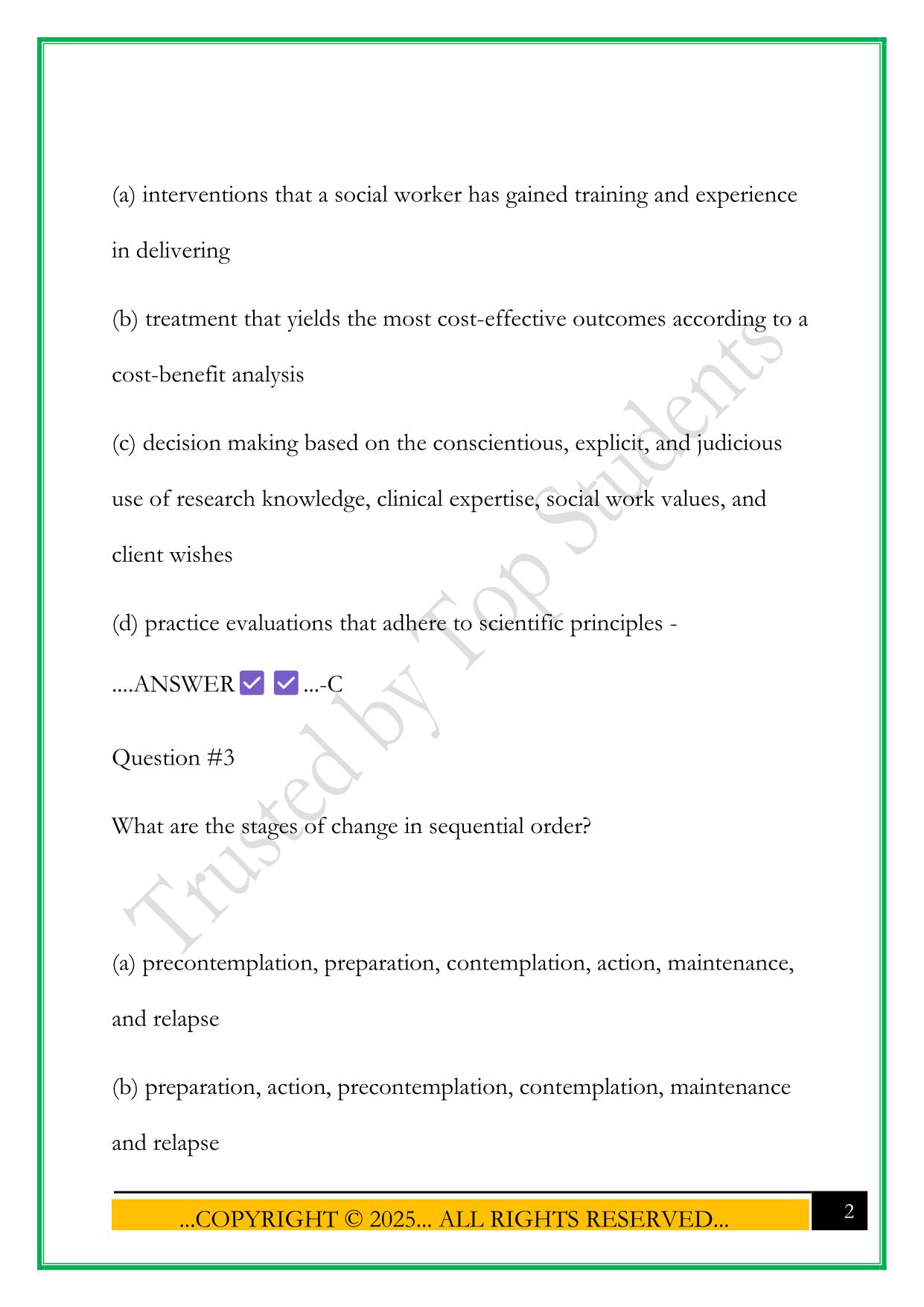 MSW 170-QUESTION PRACTICE EXAM 2025 QUESTIONS AND ANSWERS