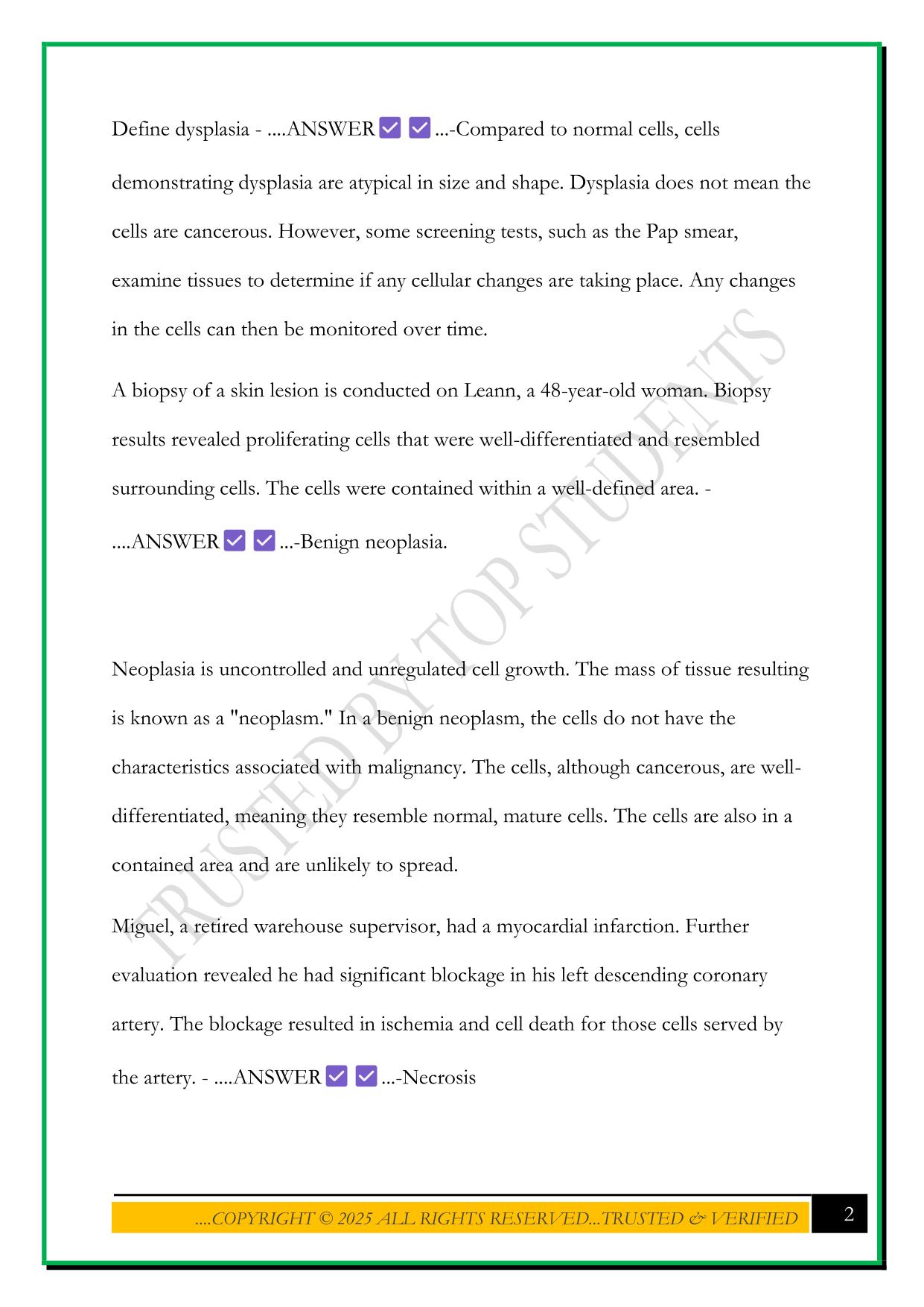 NUR 376 PATHOPHYSIOLOGY EXAM 1 2025 QUESTIONS AND ANSWERS