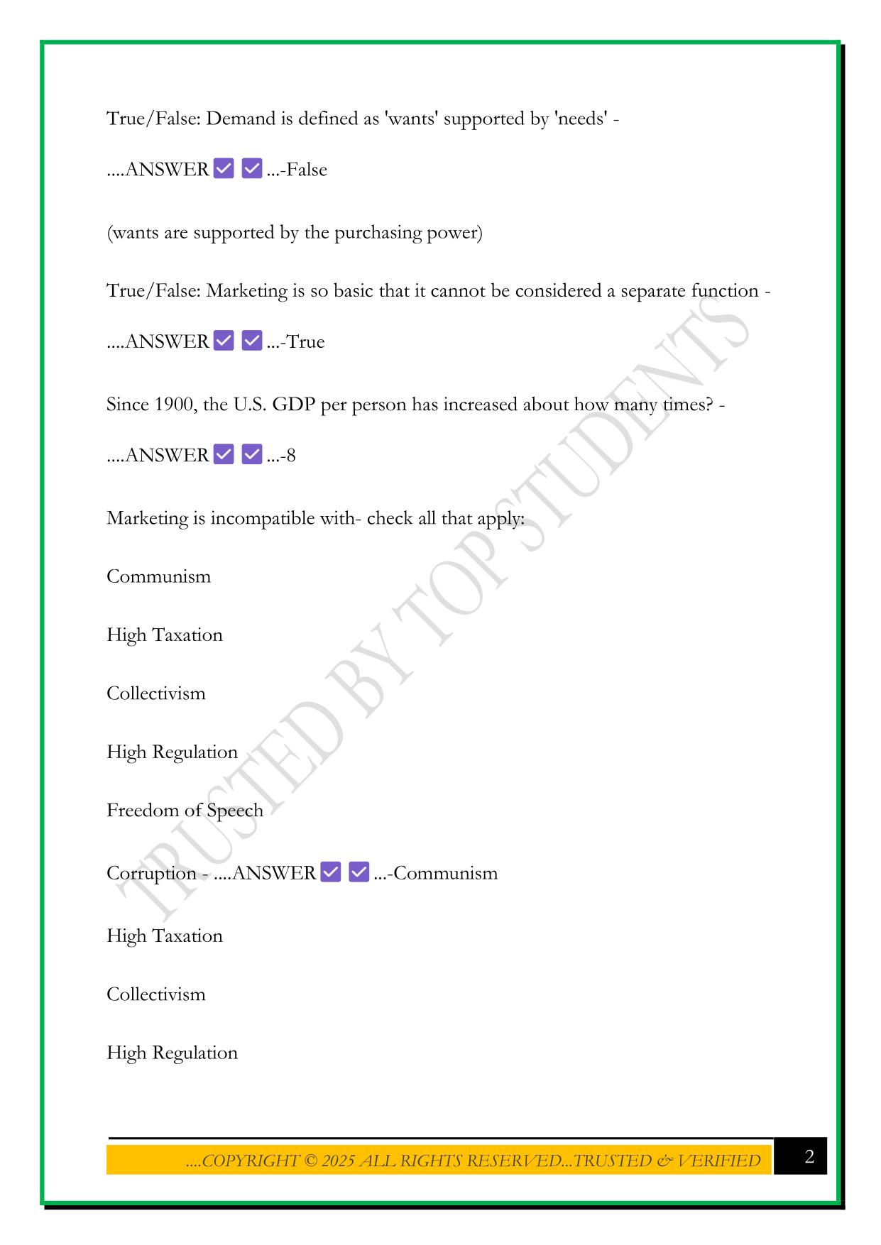 DIGITAL MARKETING- EXAM 1 2025 QUESTIONS AND ANSWERS