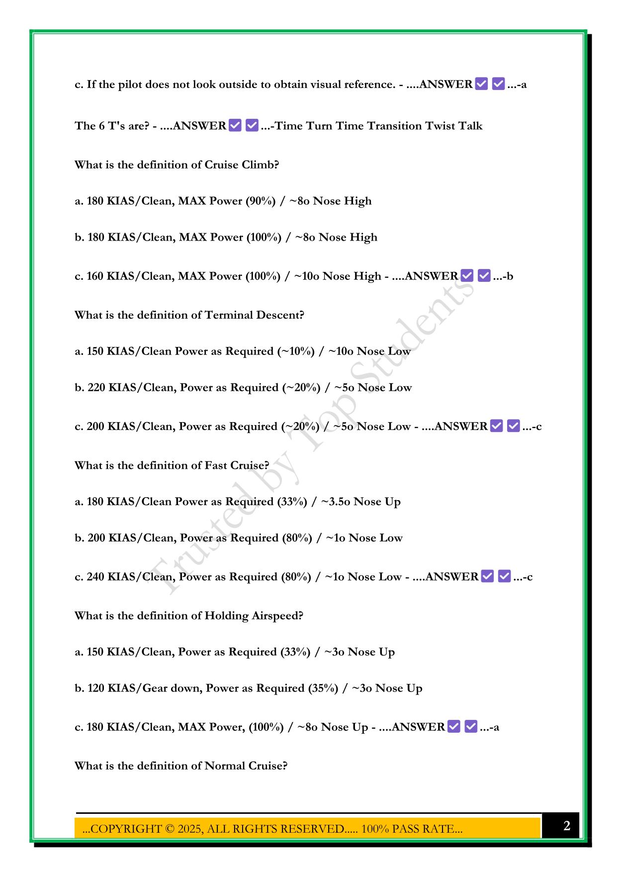 PRIMARY INSTRUMENT GROUND SCHOOL EXAM 2025 QUESTIONS AND ANSWERS