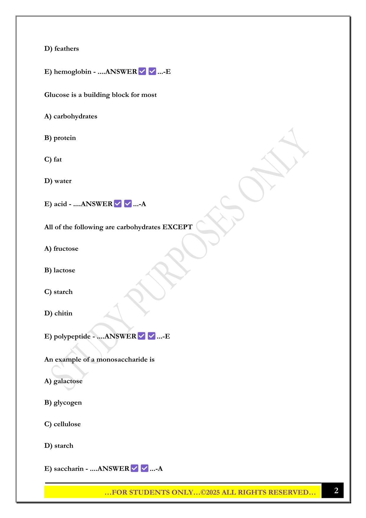 Biology 100 Final Exam 2025 Questions and Answers