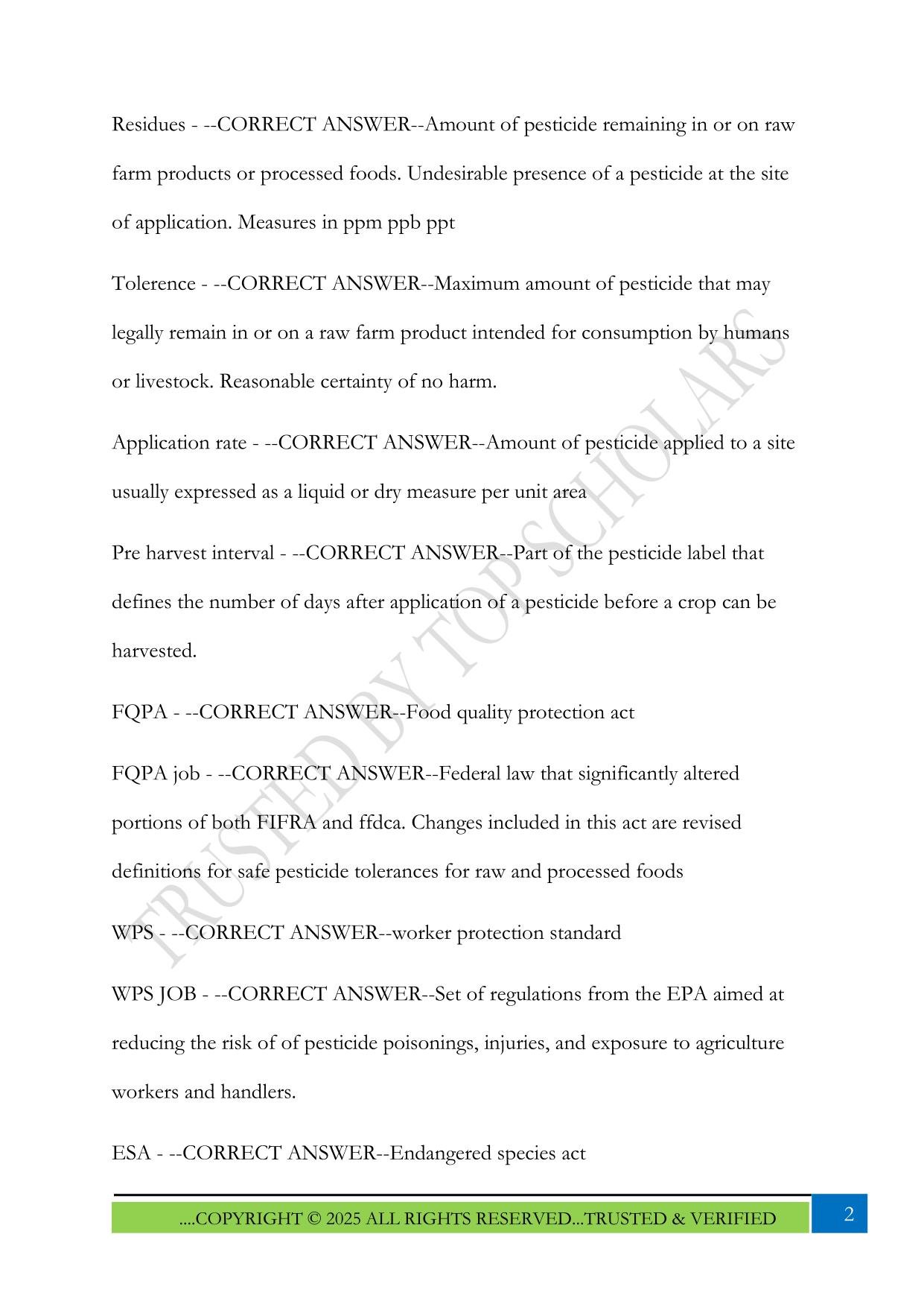Iowa Core Exam Review Pesticide Applicators Exam 2025 Questions and Answers