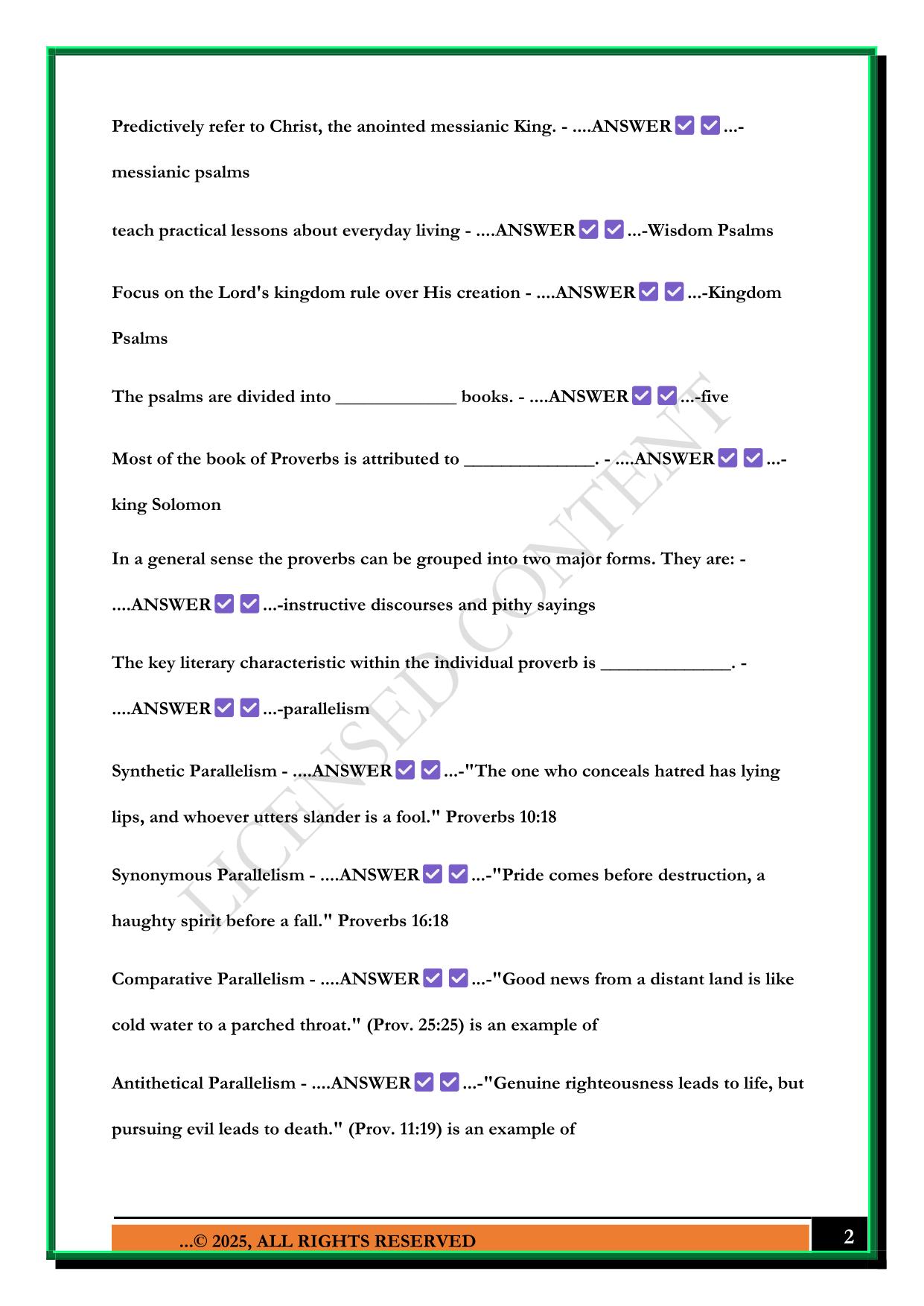 BIBL 104 QUIZ 3 2025 QUESTIONS AND ANSWERS