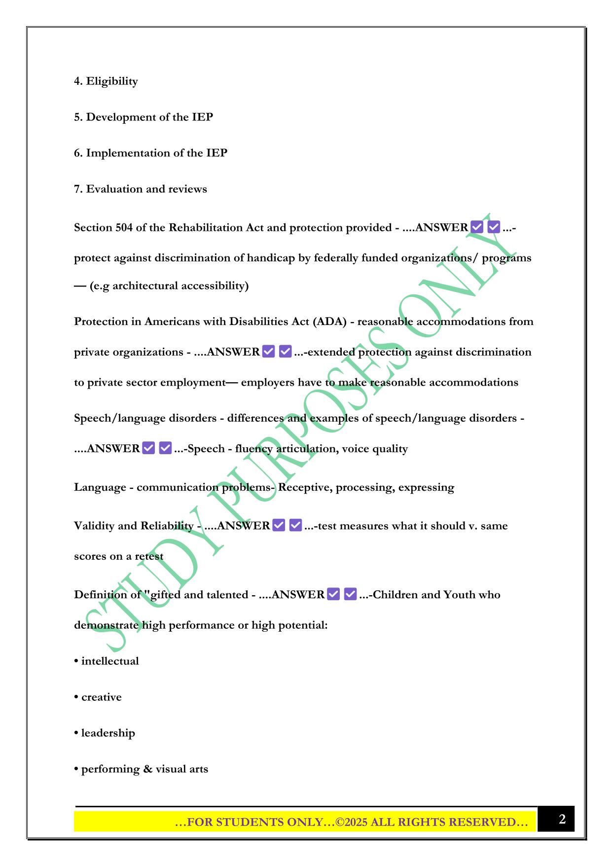 ELED 320 test #1 2025 Questions and Answers