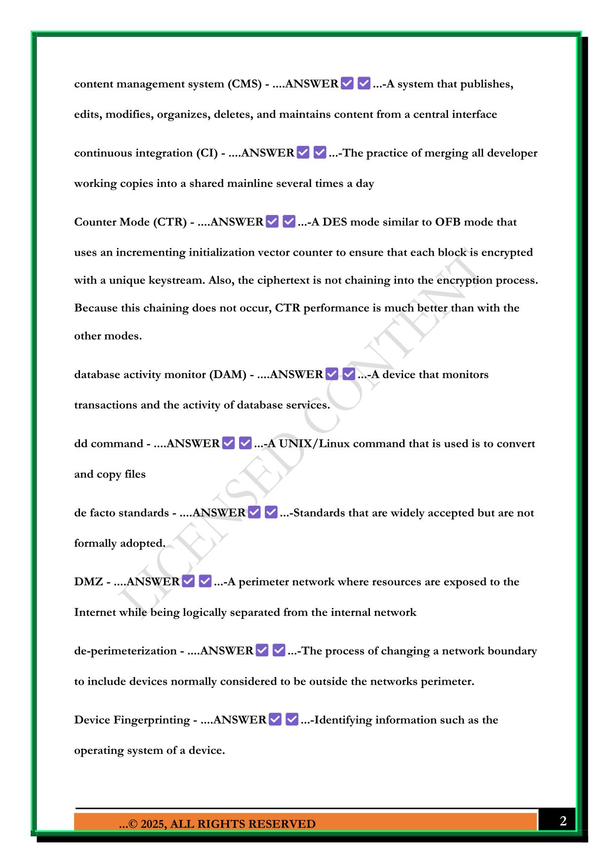 CASP-003 EXAM 2025 QUESTIONS AND ANSWERS