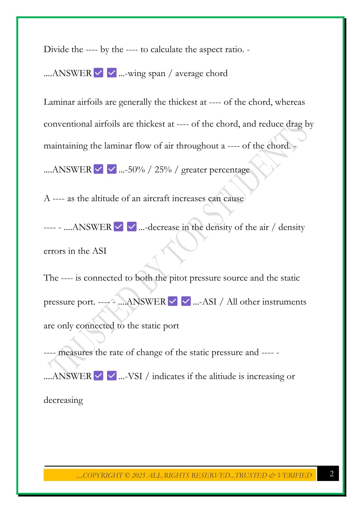LEVEL 4 AVIATION TEST (AIR CADETS) EXAM 2025 QUESTIONS AND ANSWERS
