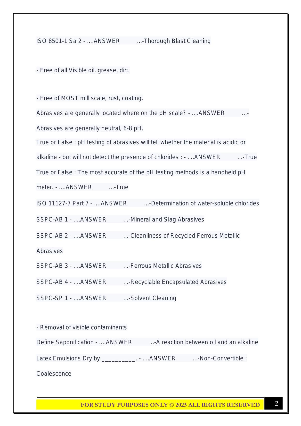 NACE / AMPP CIP Level 1 Exam 2025 Questions and Answers