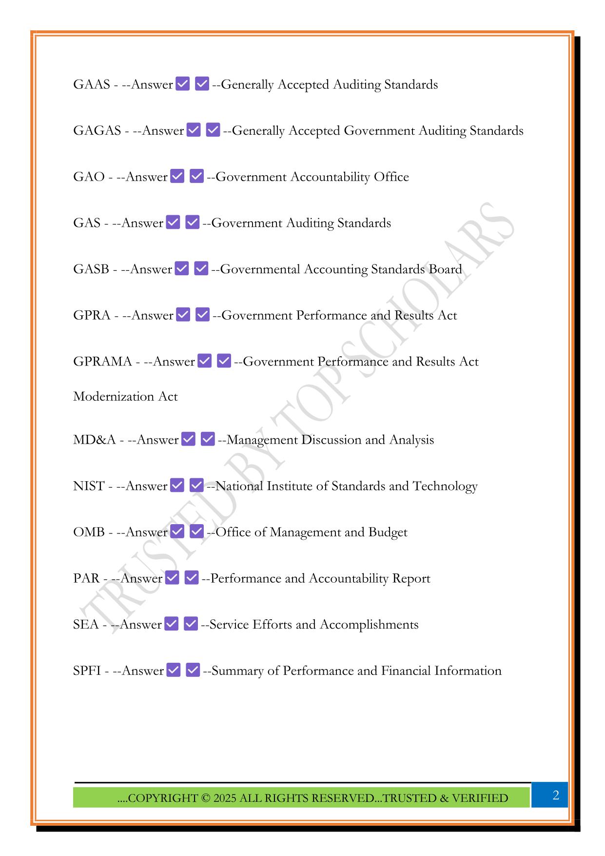 CGFM Test 1 Terms 2025 Questions and Answers