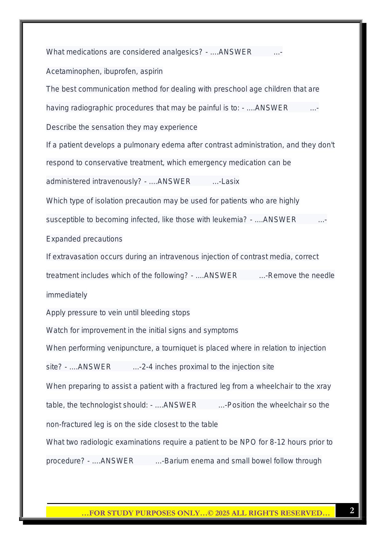 RTBC Patient Care Exam 2025 Questions and Answers