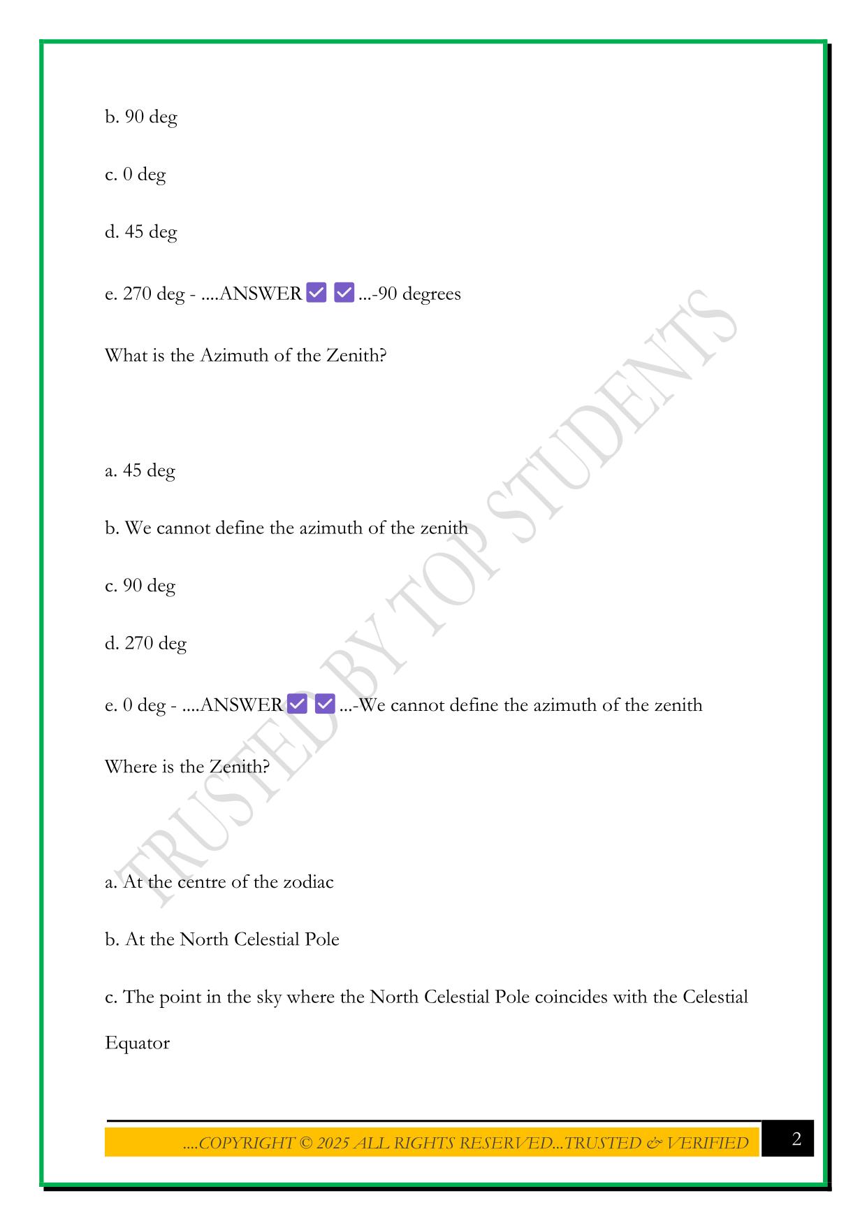 NATS1745 HISTORY OF ASTRONOMY EXAM 2025 QUESTIONS AND ANSWERS