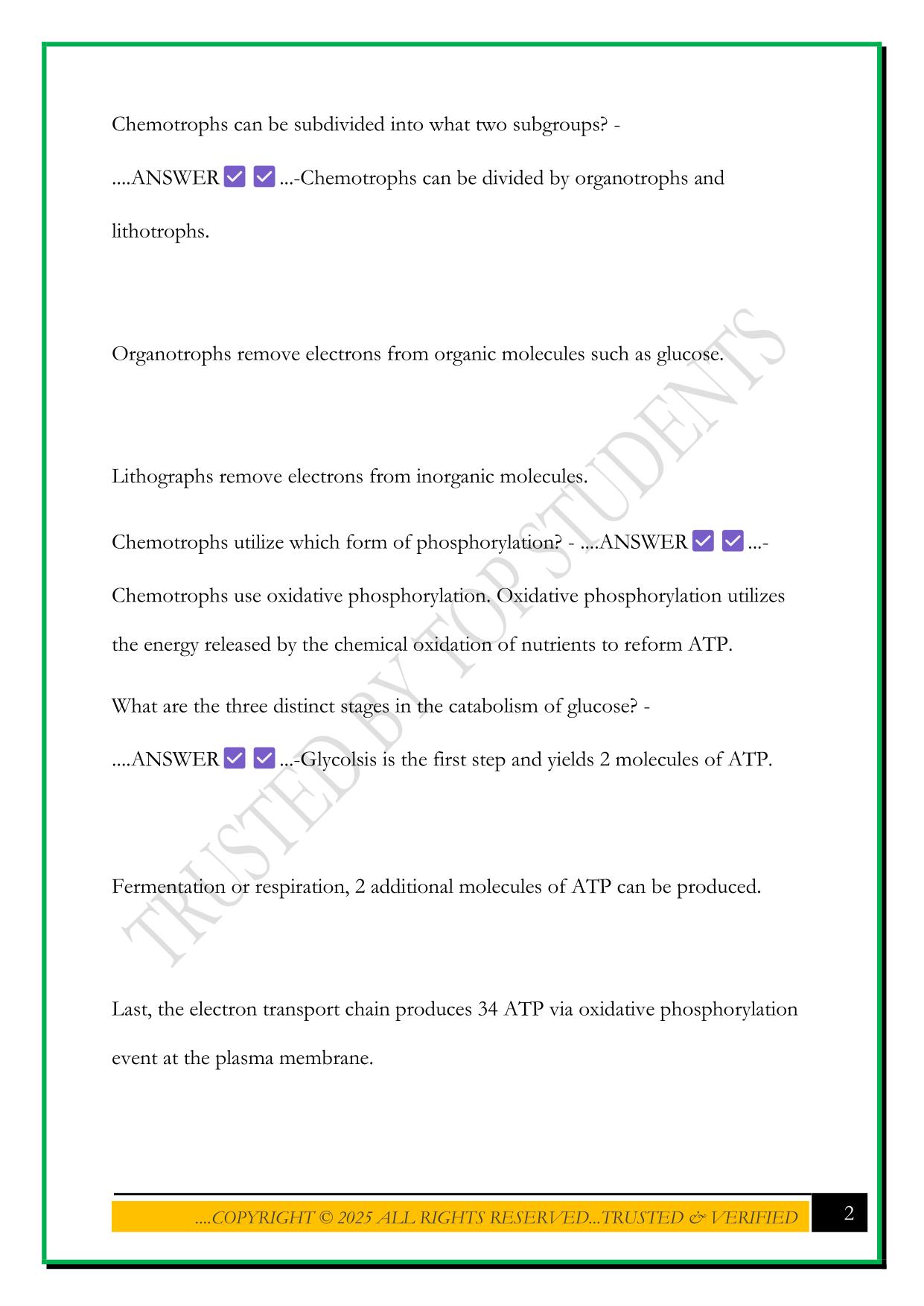 BIOD 171 PORTAGE LEARNING EXAM 2 2025 QUESTIONS AND ANSWERS