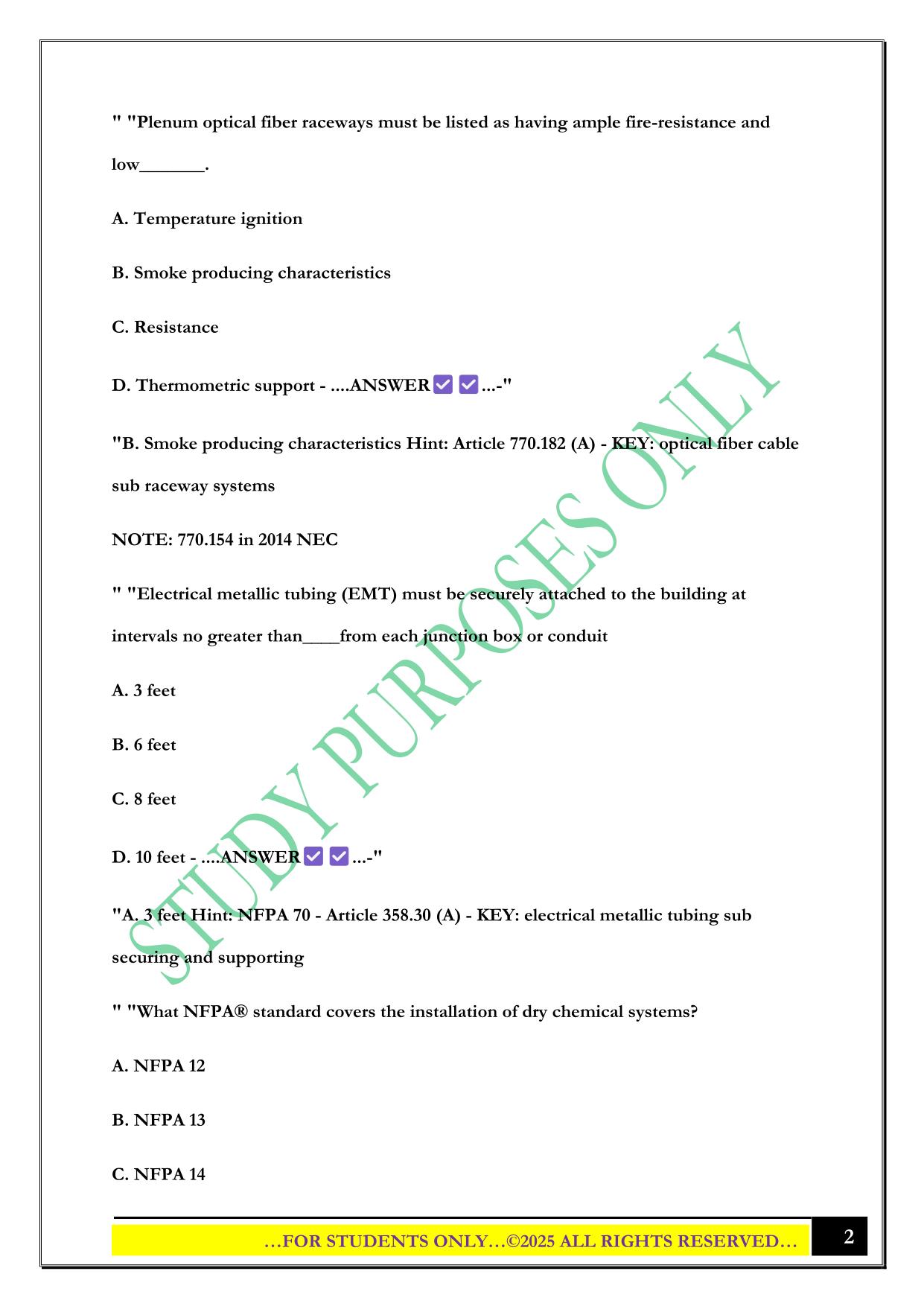 NICET FA Level 1 2025 Questions and Answers