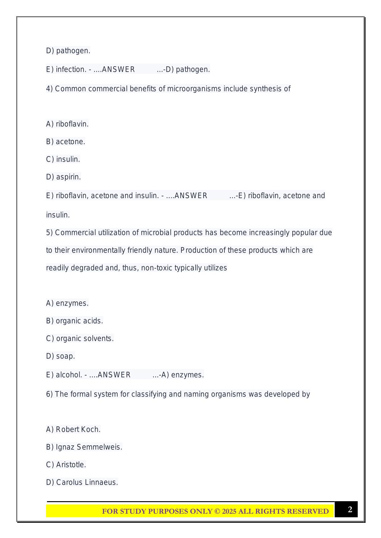 BIO 230 Exam 1 Practice Test Questions with Correct Answers