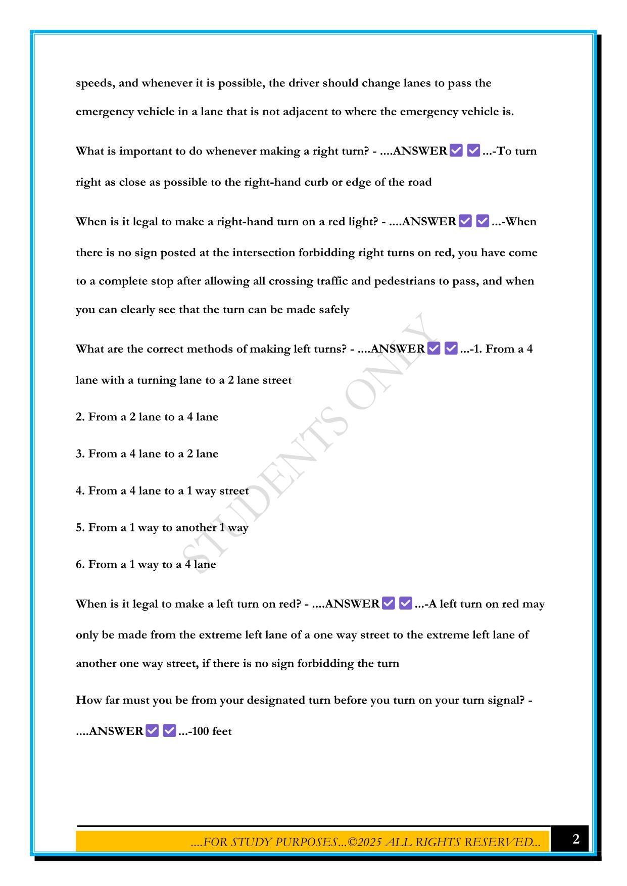 OHIO PERMIT TEST 2025 QUESTIONS AND ANSWERS