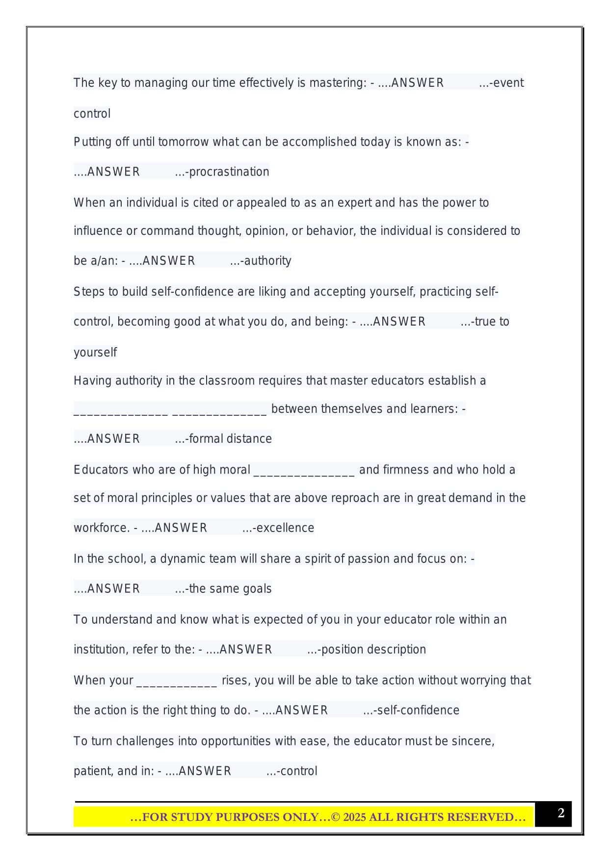 Master Educator, 3rd Edition Exam 2025 Questions and Answers