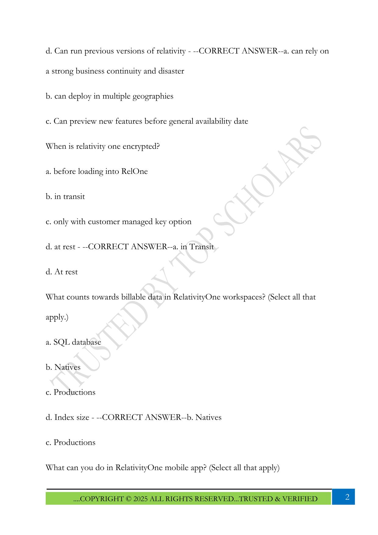 Rel Certified Pro Exam 2025 Questions and Answers