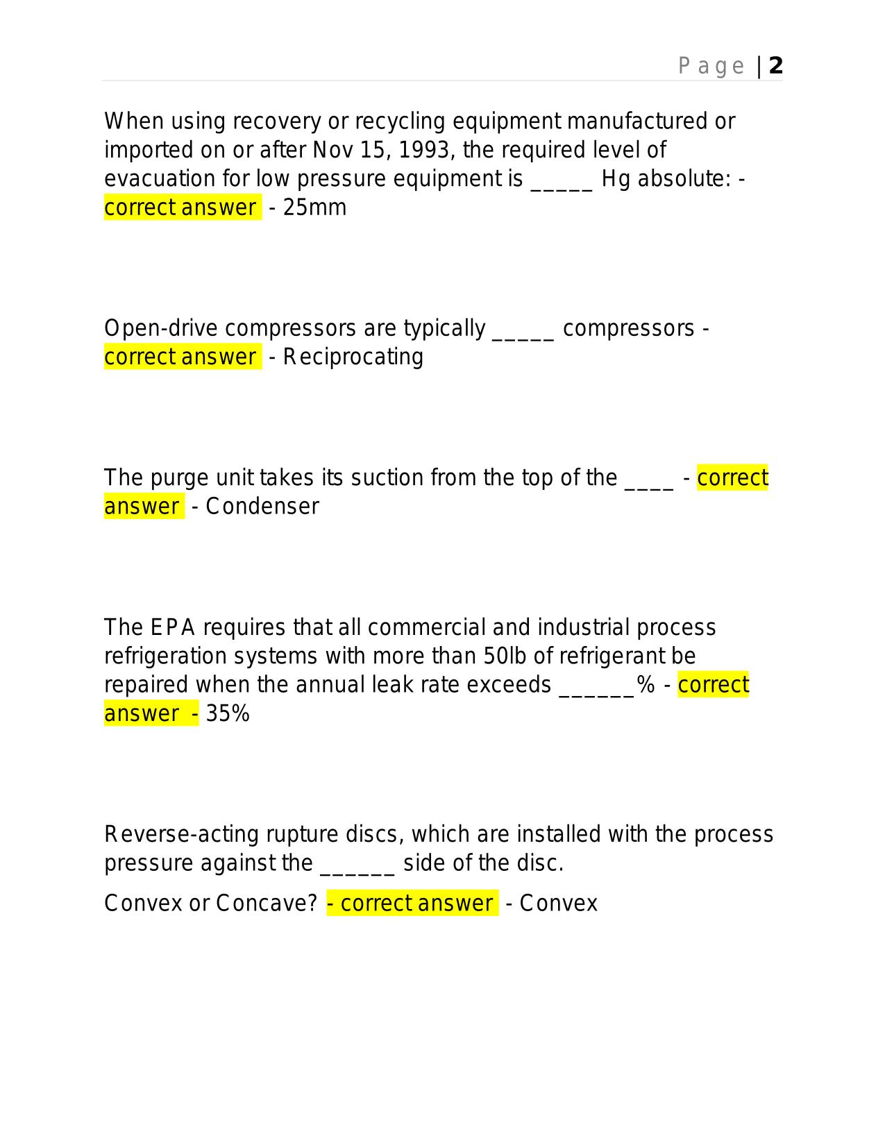 EPA 608 CERTIFICATION EXAM 2025 QUESTIONS AND ANSWERS.
