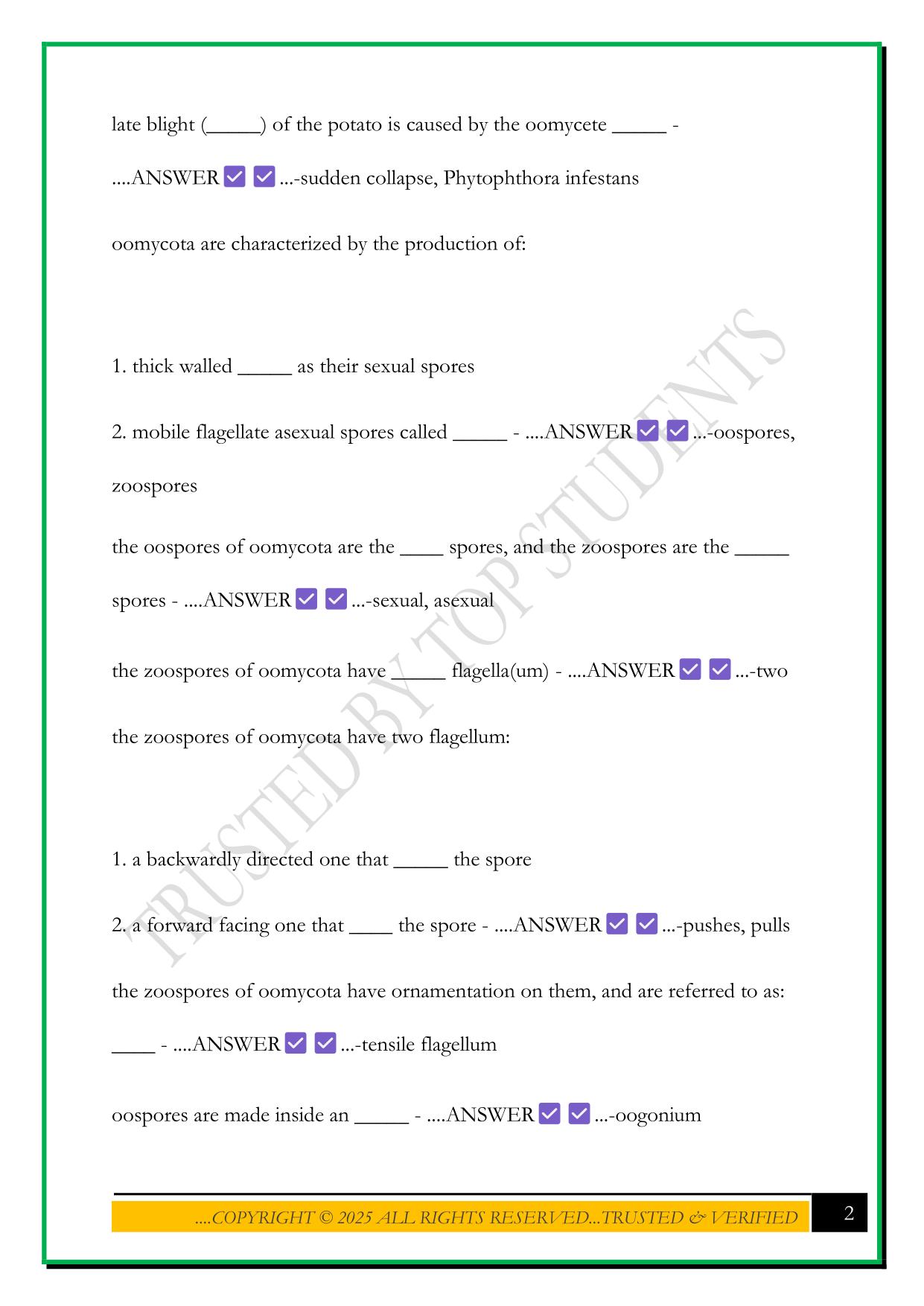 BESC 204 - THE POTATO FAMINE EXAM 2025 QUESTIONS AND ANSWERS