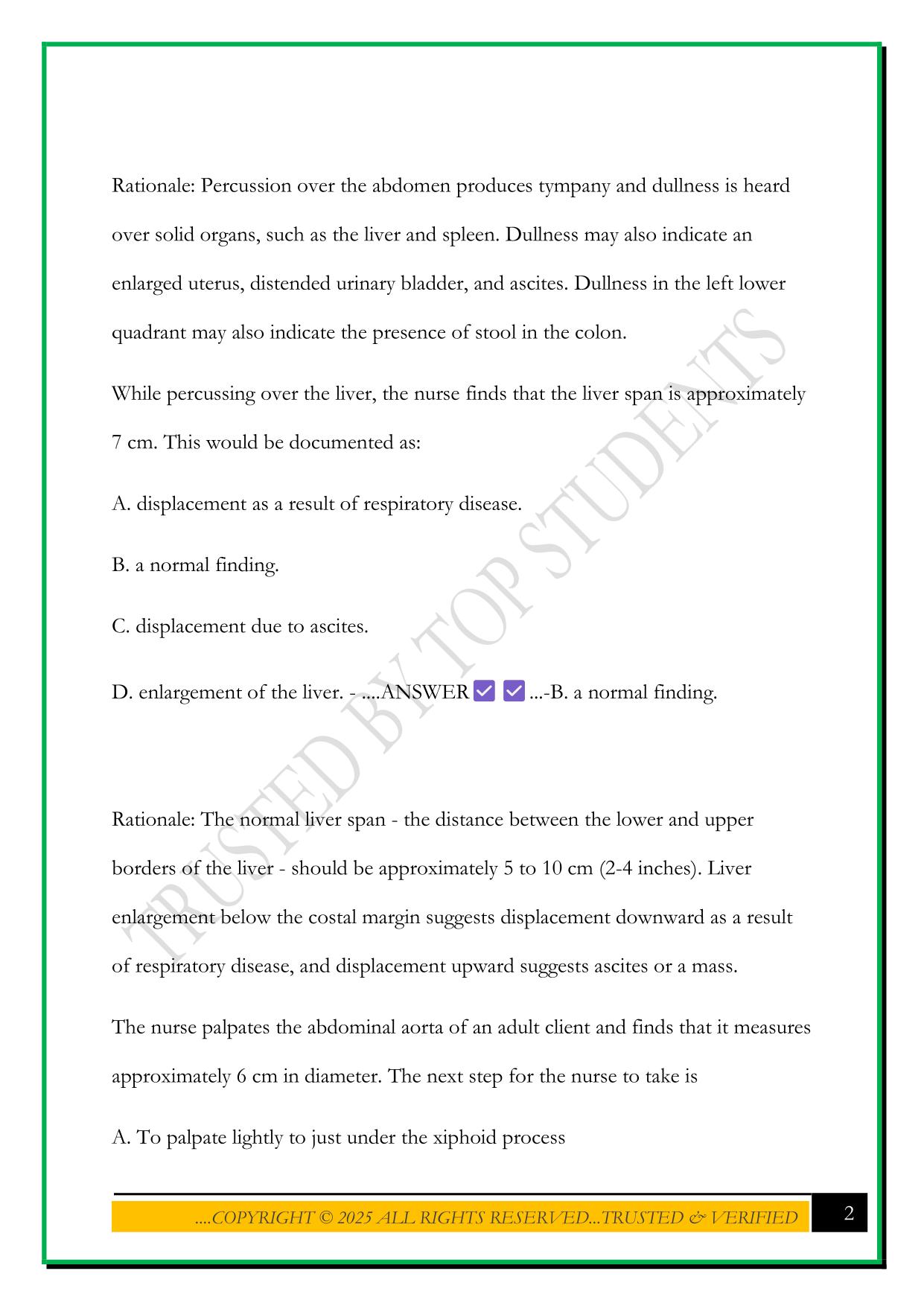 HHA EXAM 2 PRACTICE QUESTIONS 2025 WITH CORRECT ANSWERS