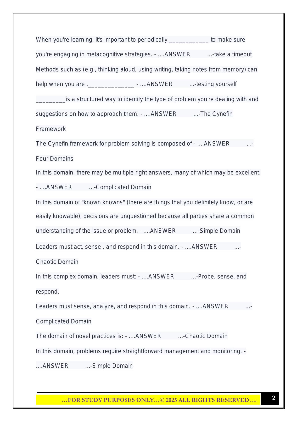 NCOA DLC 2.0 Problem Solving Final Test 1 2025 Questions and Answers