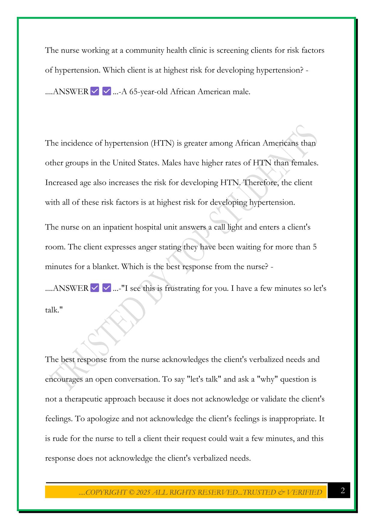 NCSBN PRACTICE EXAM 2025 QUESTIONS AND ANSWERS