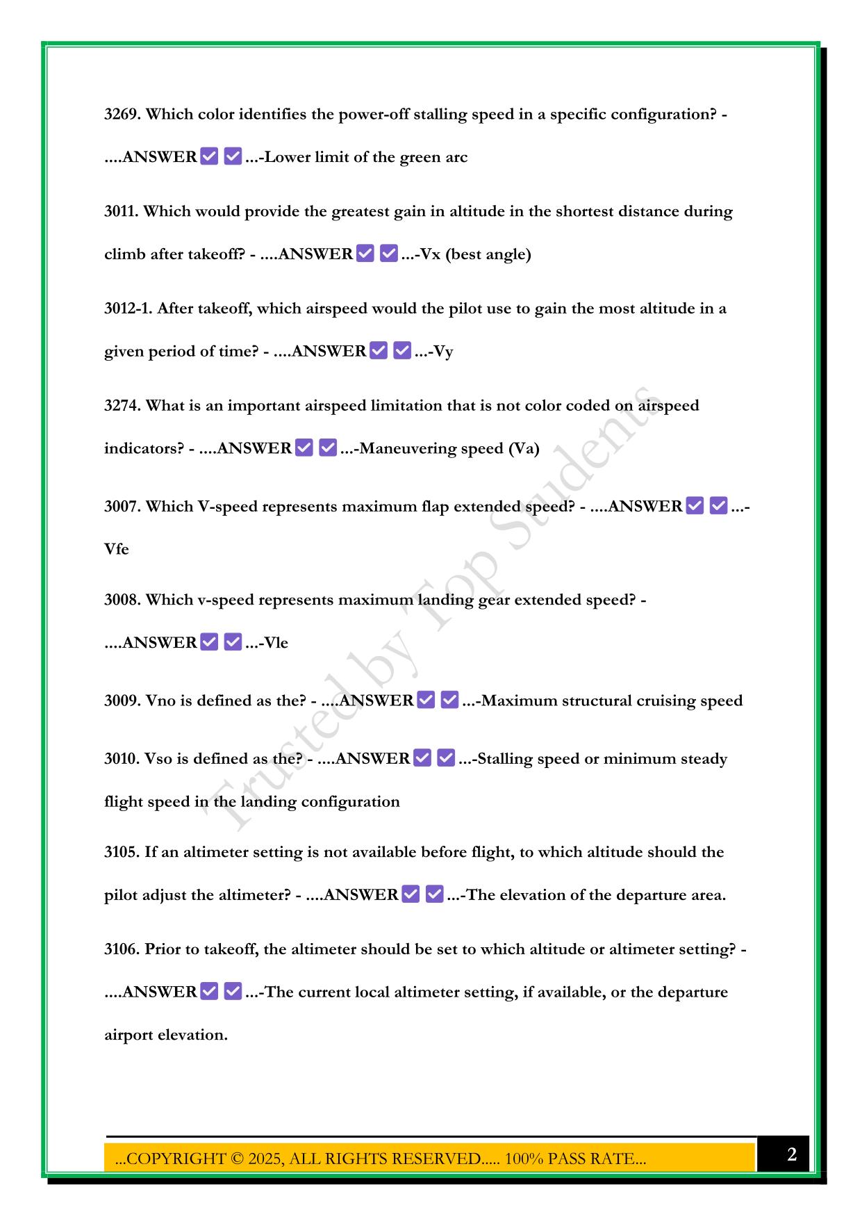 EXAM 1: PRIVATE PILOT GROUND SCHOOL 2025 QUESTIONS AND ANSWERS