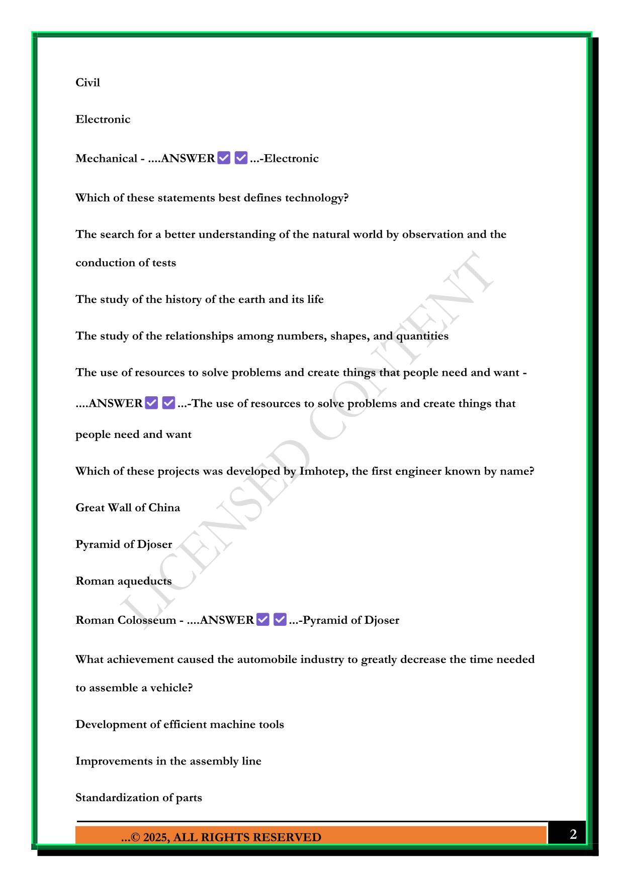 ENGINEERING FUNDAMENTALS MIDTERM EXAM 2025 QUESTIONS AND ANSWERS