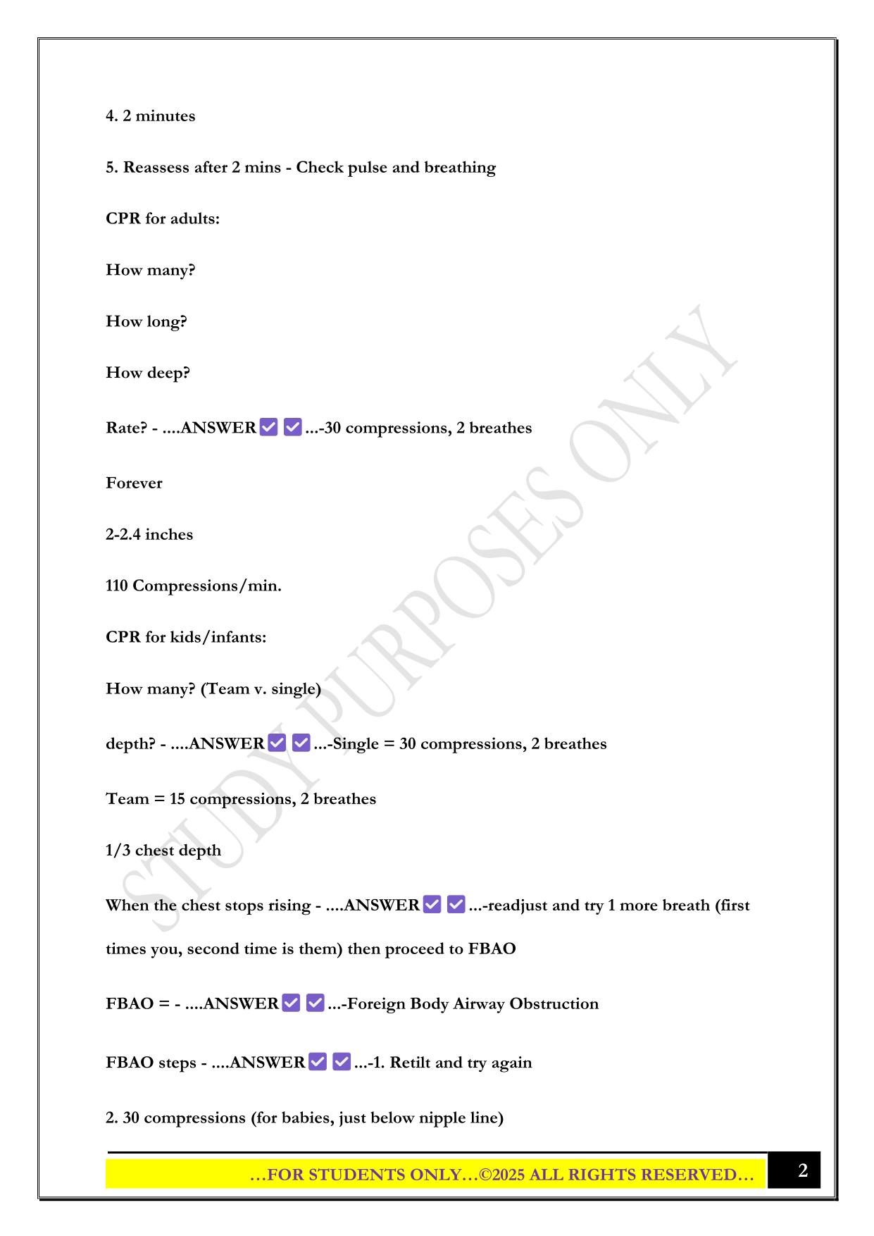 Ellis and Associates Lifeguard Training Exam 2025 Questions and Answers