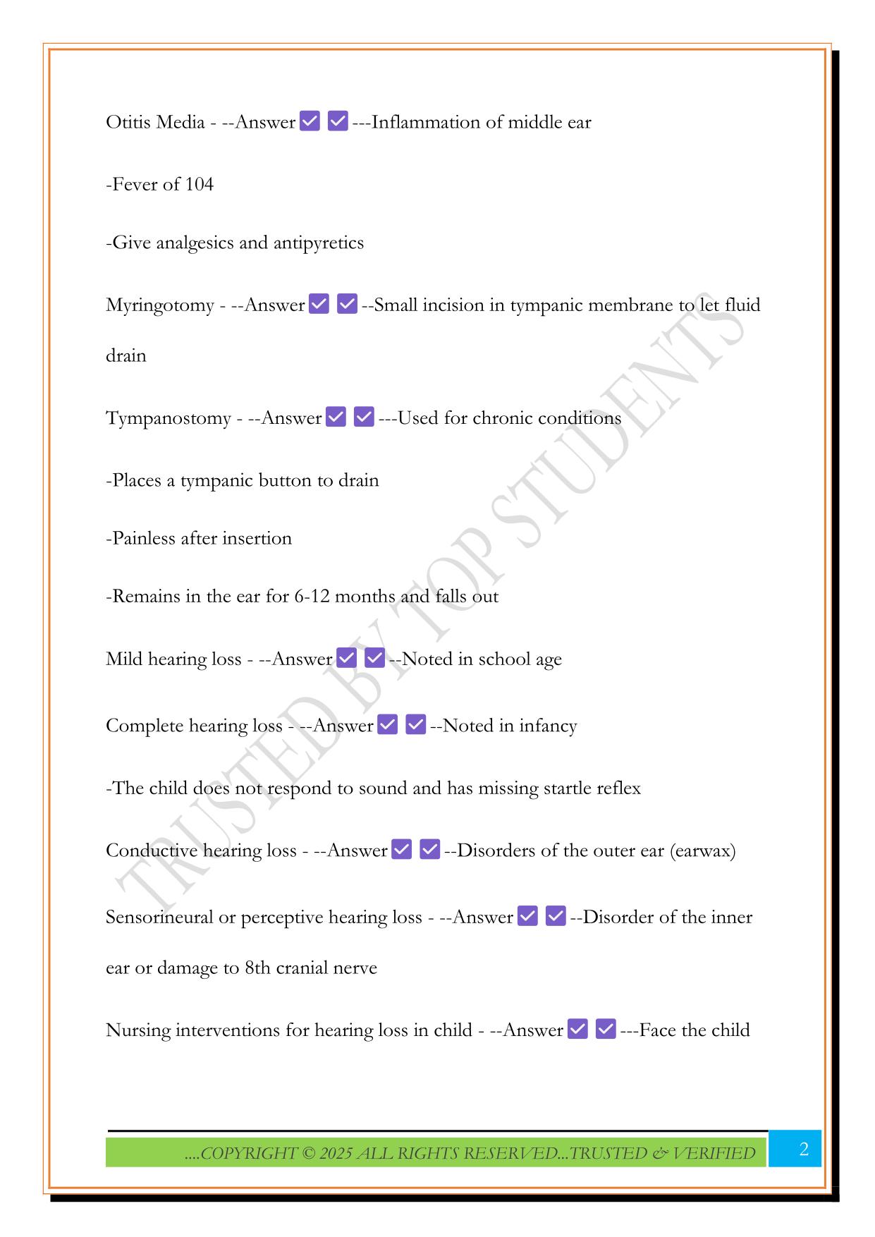 Pediatrics unit 3 Exam 2025 Questions and Answers
