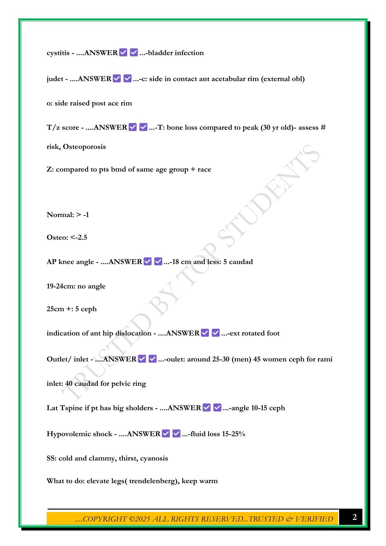 CAMRT EXAM 2025 QUESTIONS AND ANSWERS