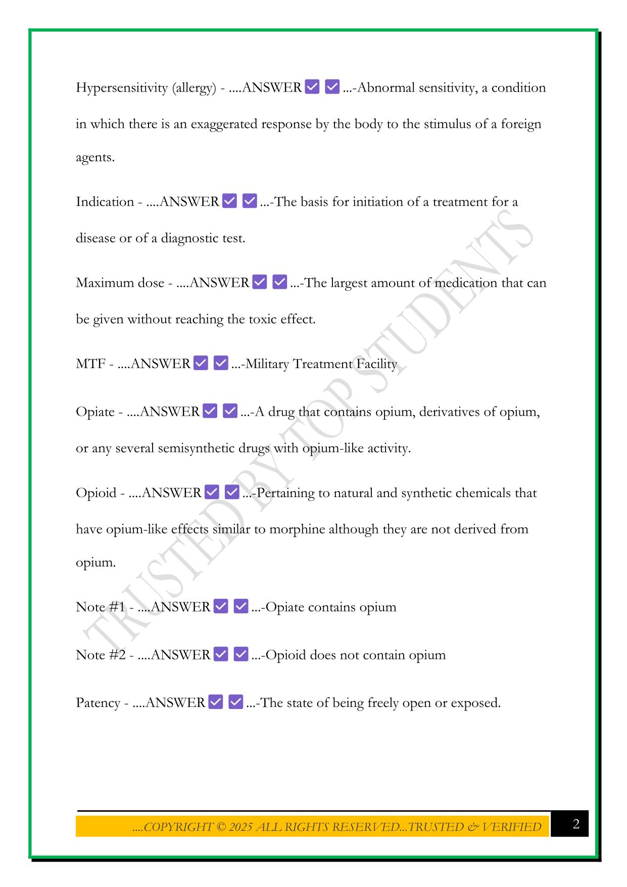 HCB 102 A PHARMACOLOGY AND TOXICOLOGY EXAM 2025 QUESTIONS AND ANSWERS