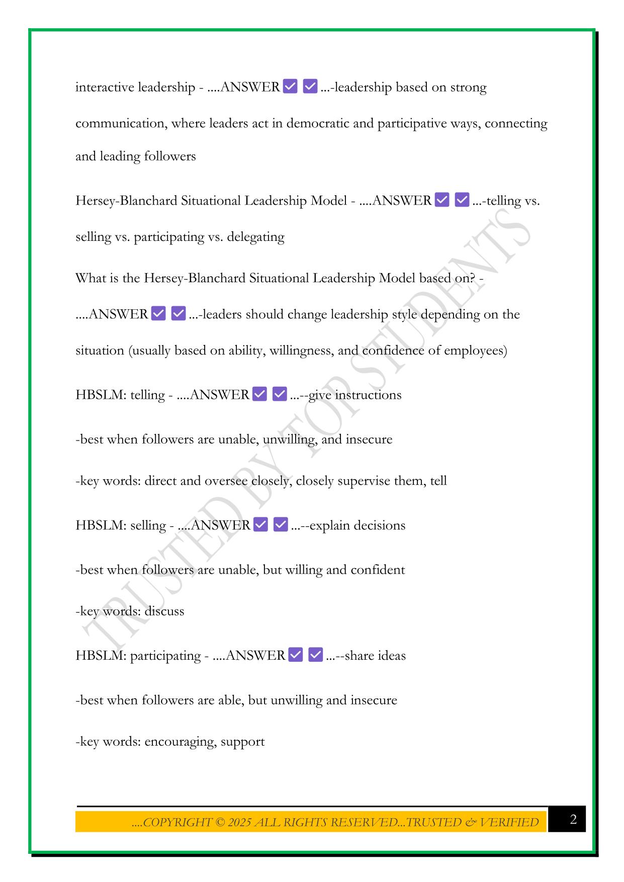 UTK MANAGEMENT 202-UNIT 3 EXAM 2025 QUESTIONS AND ANSWERS