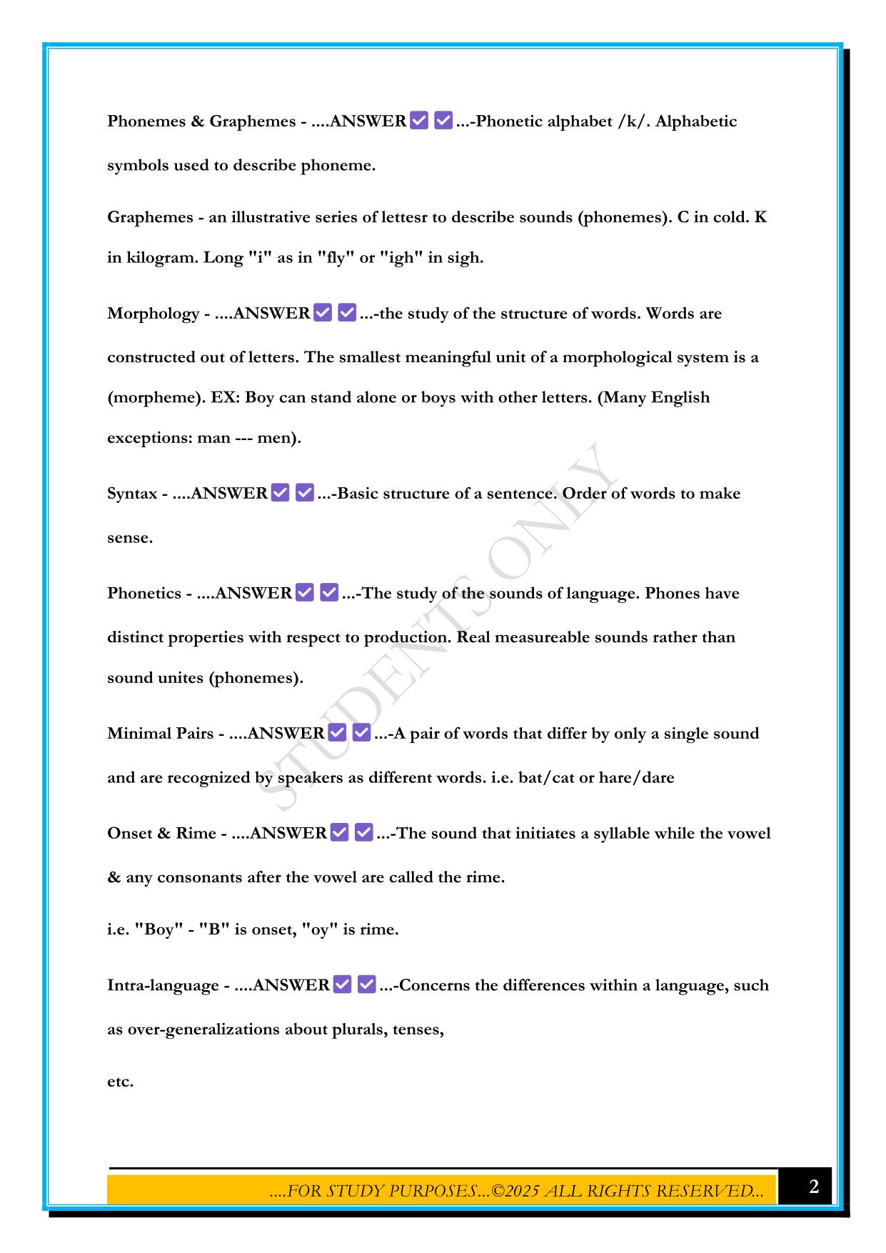 NES ESOL EXAM 2025 QUESTIONS AND ANSWERS