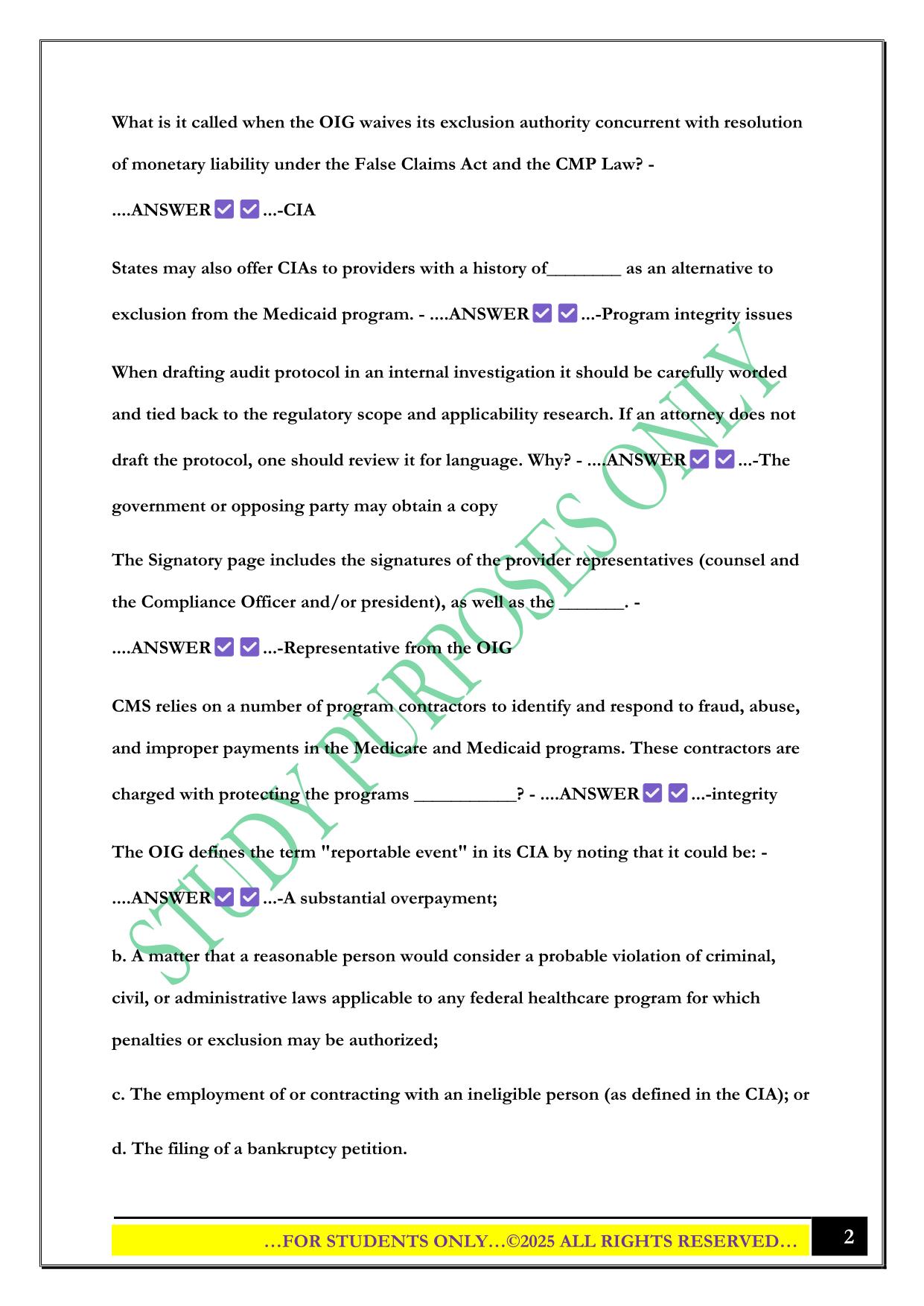 CPCO Chapter 9 - Investigations and the Legal Process Exam 2025 Questions and Answers