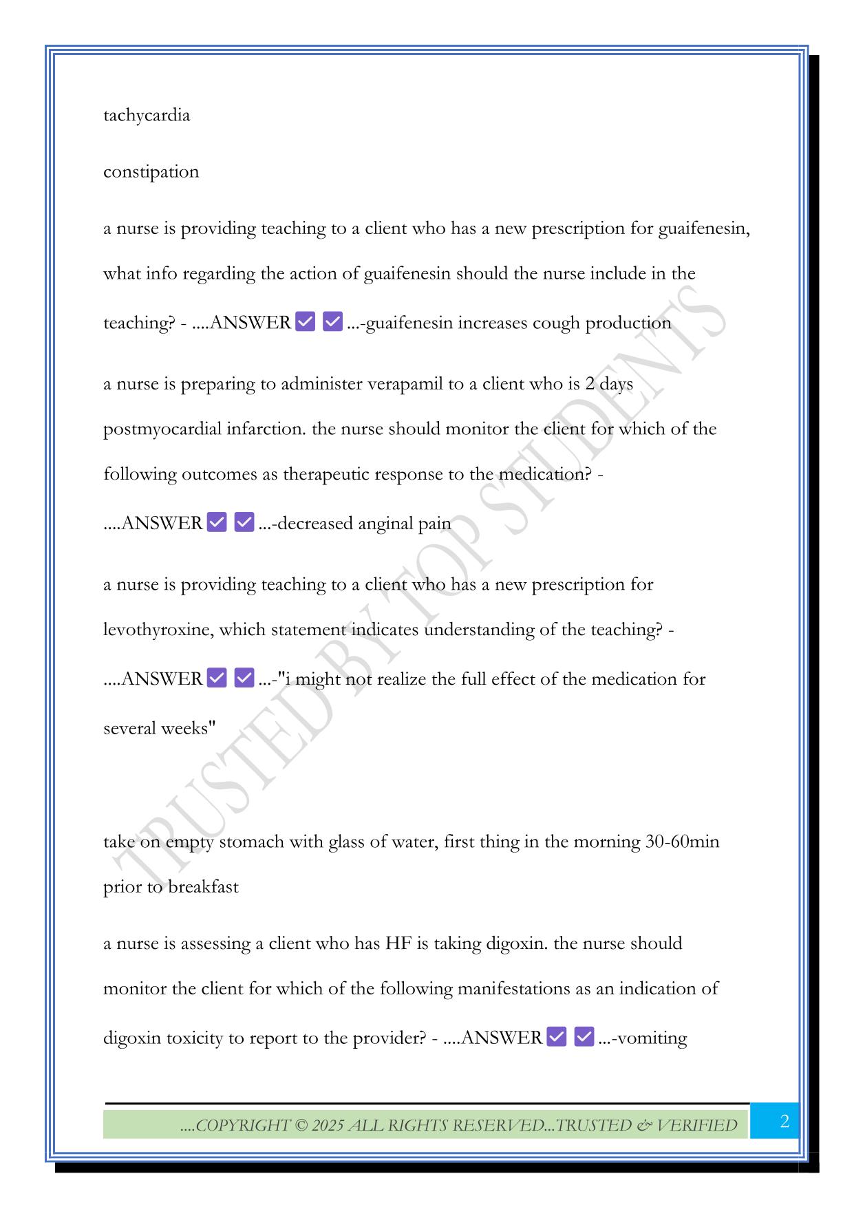 ATI Capstone Pharmacology assessment 1 2025 Questions and Answers |100% Solved