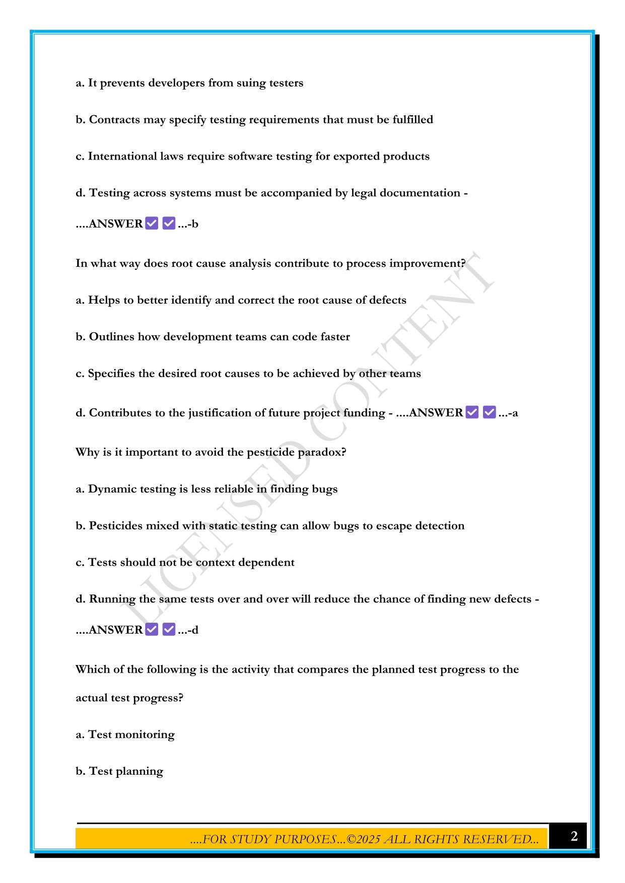 ASTQB/ISTQB - FOUNDATION LEVEL TESTER - DE 5 2025 QUESTIONS AND ANSWERS