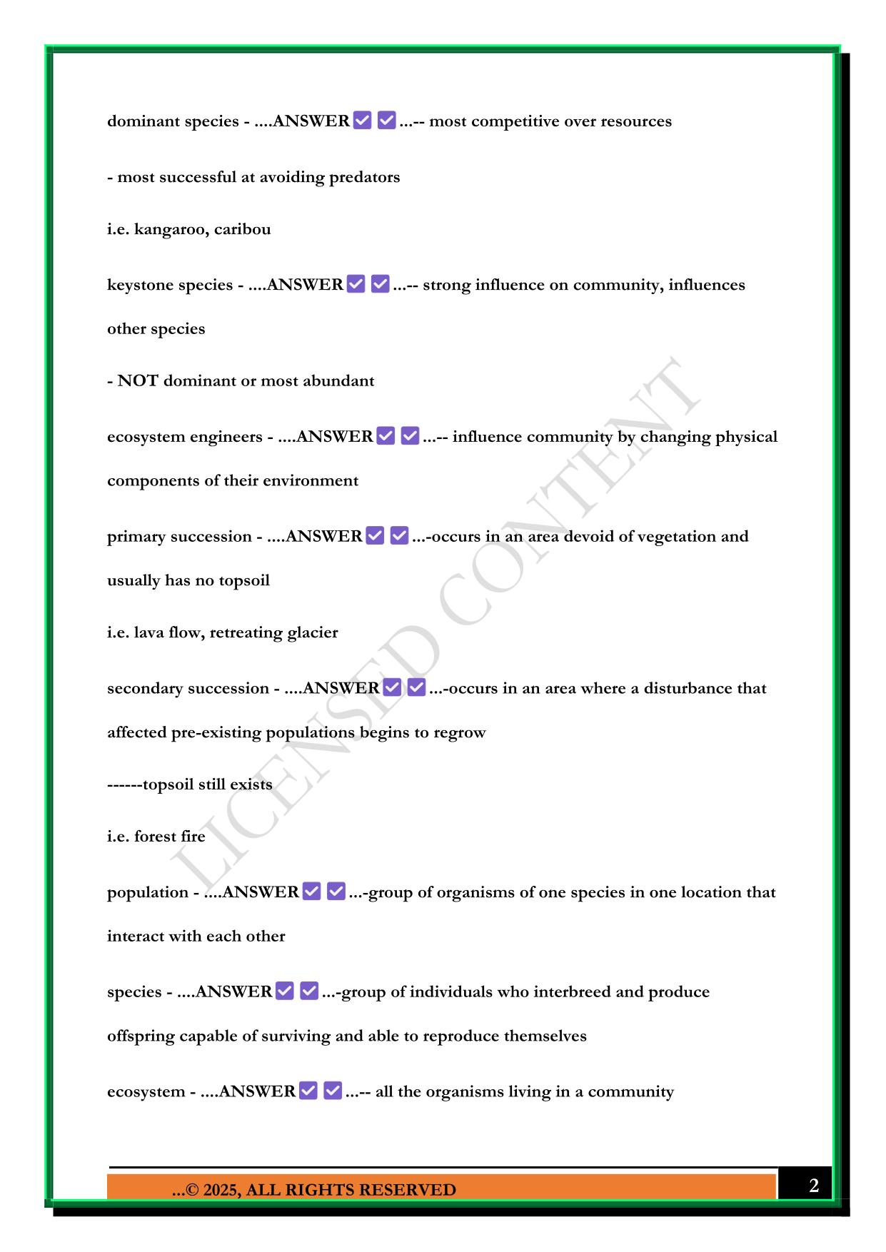 UMAINE: BIO 100 EXAM 1 2025 QUESTIONS AND ANSWERS